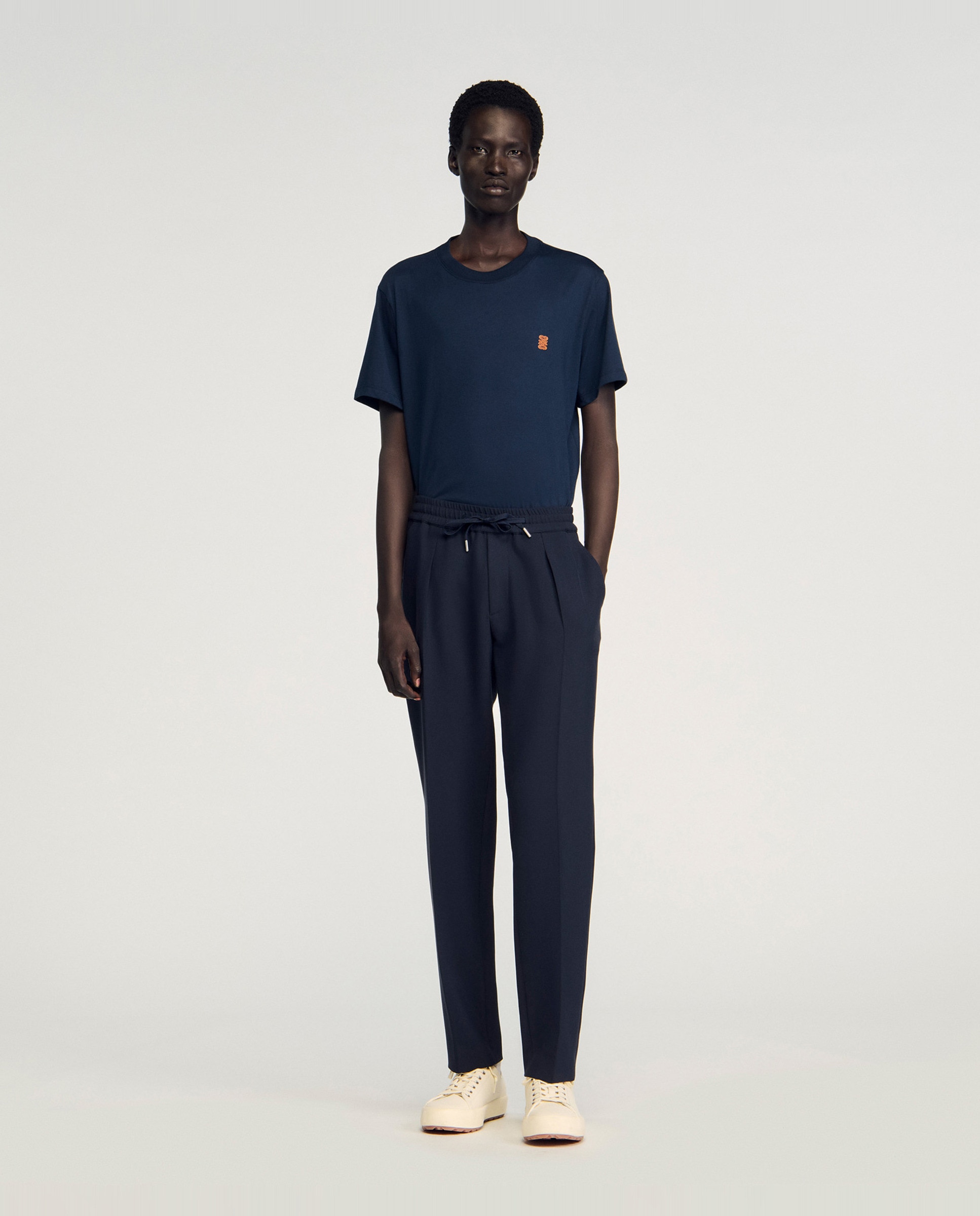 Sandro - Pantalón de hombre recto con cintura elástica.