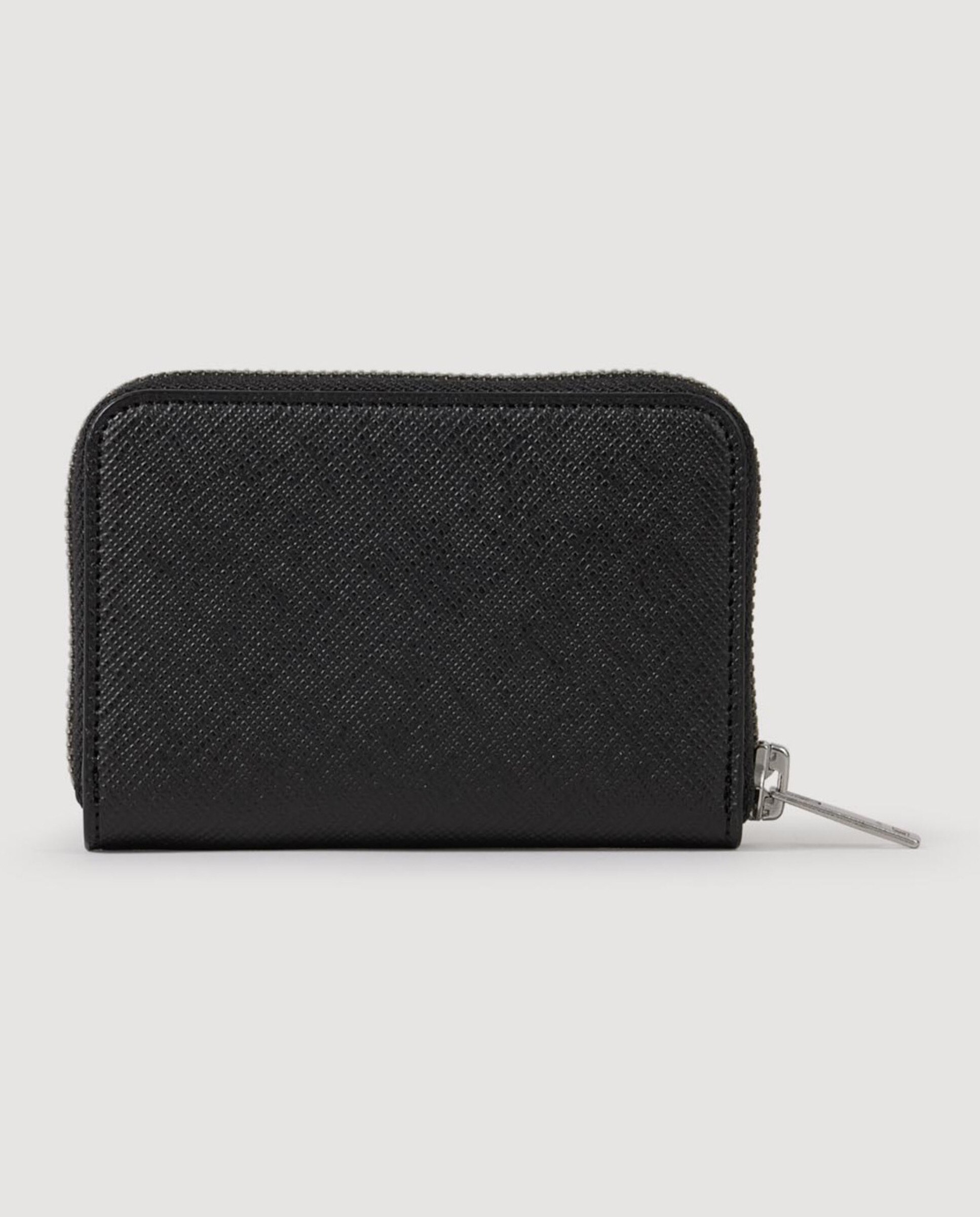 Monedero de hombre de cuero saffiano y con cremallera - Sandro - Negro Negro-3