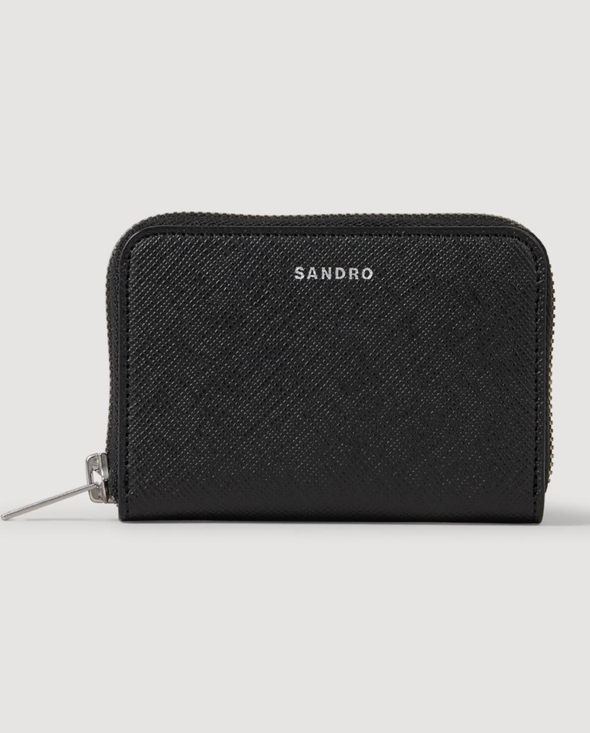 Monedero de hombre de cuero saffiano y con cremallera - Sandro - Negro Negro-5