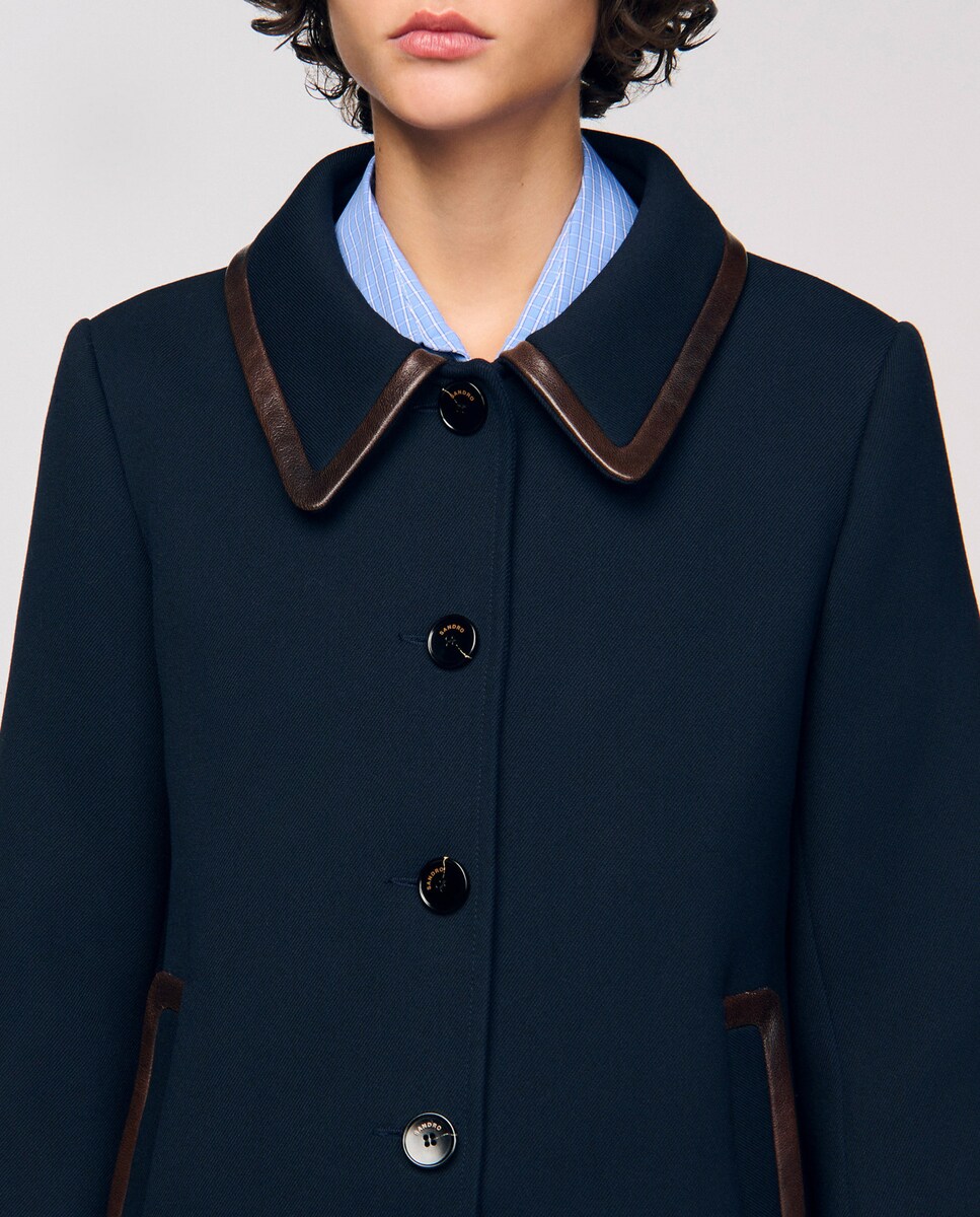 Abrigo de mujer con bandas de cuero · Sandro · El Corte Inglés