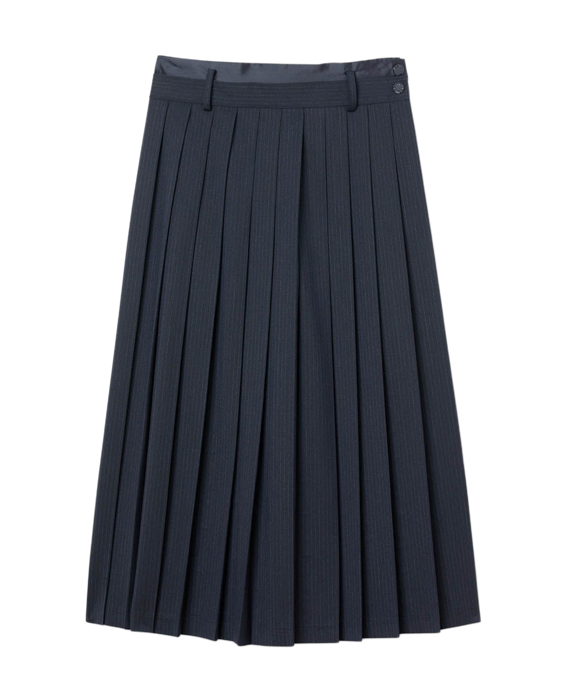 Falda midi plisada con rayas - Sandro - Azul marino Azul marino-6