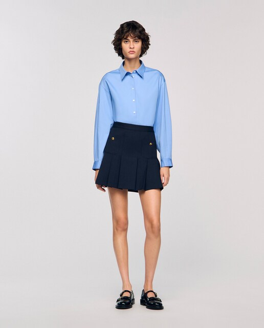 Imagen 0 de Falda corta plisada a rayas