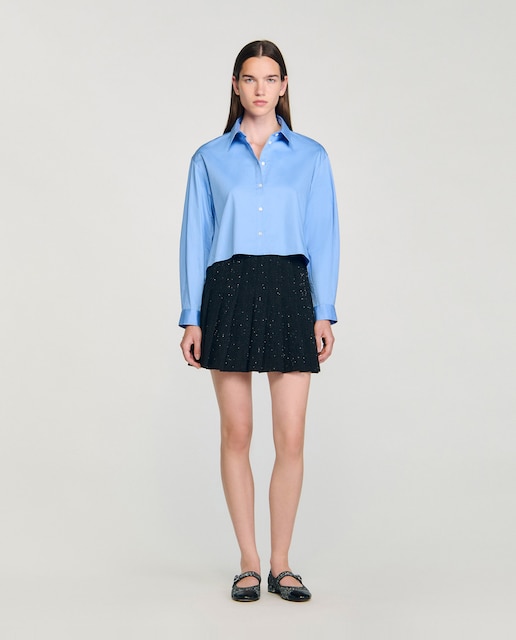 Imagen 0 de Falda corta plisada de tweed