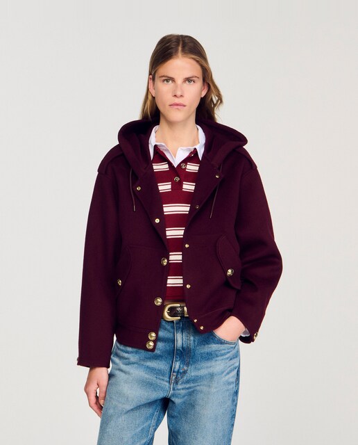 Imagen 0 de Abrigo de mujer de lana de doble faz