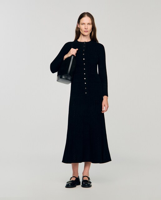 Imagen 0 de Vestido largo de punto texturizado