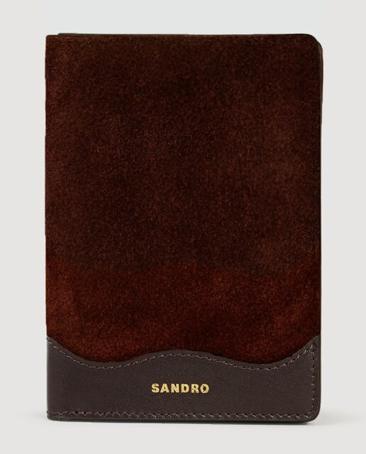 Imagen 0 de Funda de mujer de pasaporte de cuero y ante