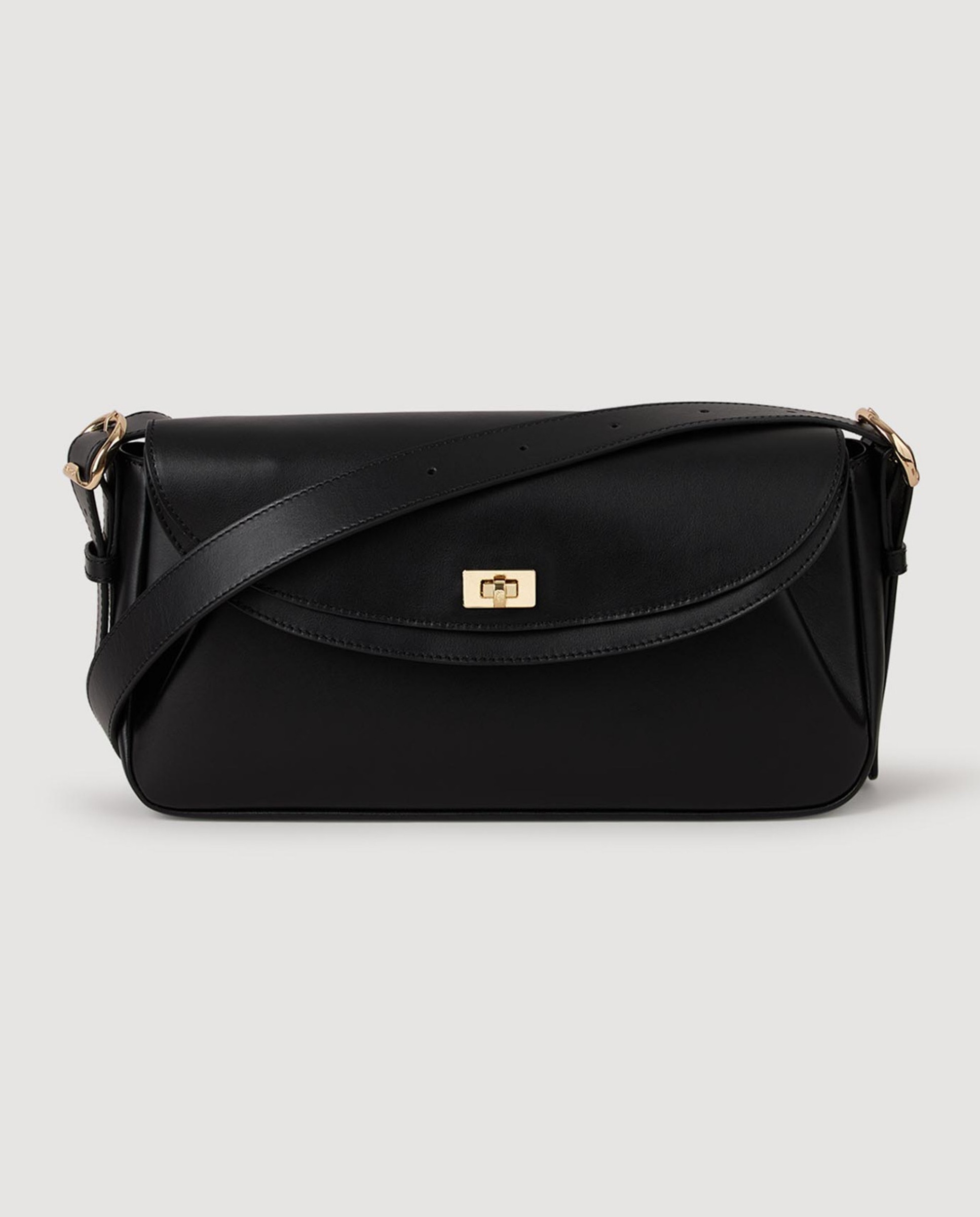 Imagen 0 de Bolso de mujer de cuero liso Le Mambo Negro