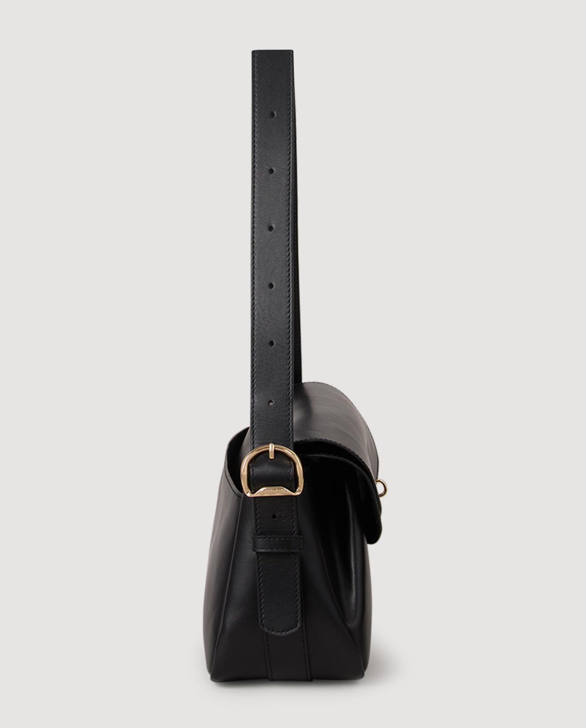 Bolso de mujer de cuero liso Le Mambo - Sandro - Negro Negro-2