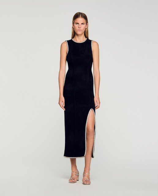 Imagen 0 de Vestido largo abierto con strass