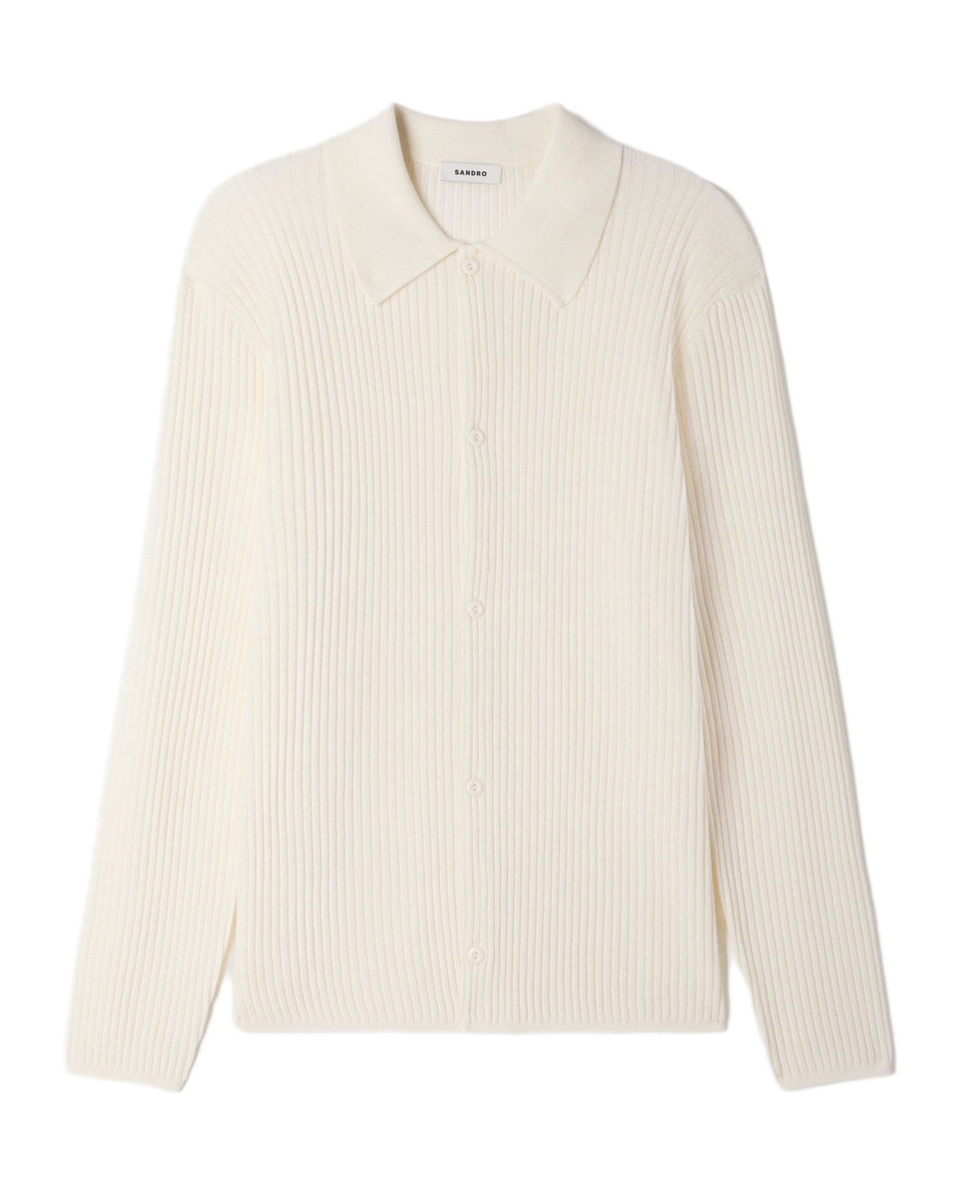 Imagen 0 de Camisa de hombre acanalada cuello clásico Blanco