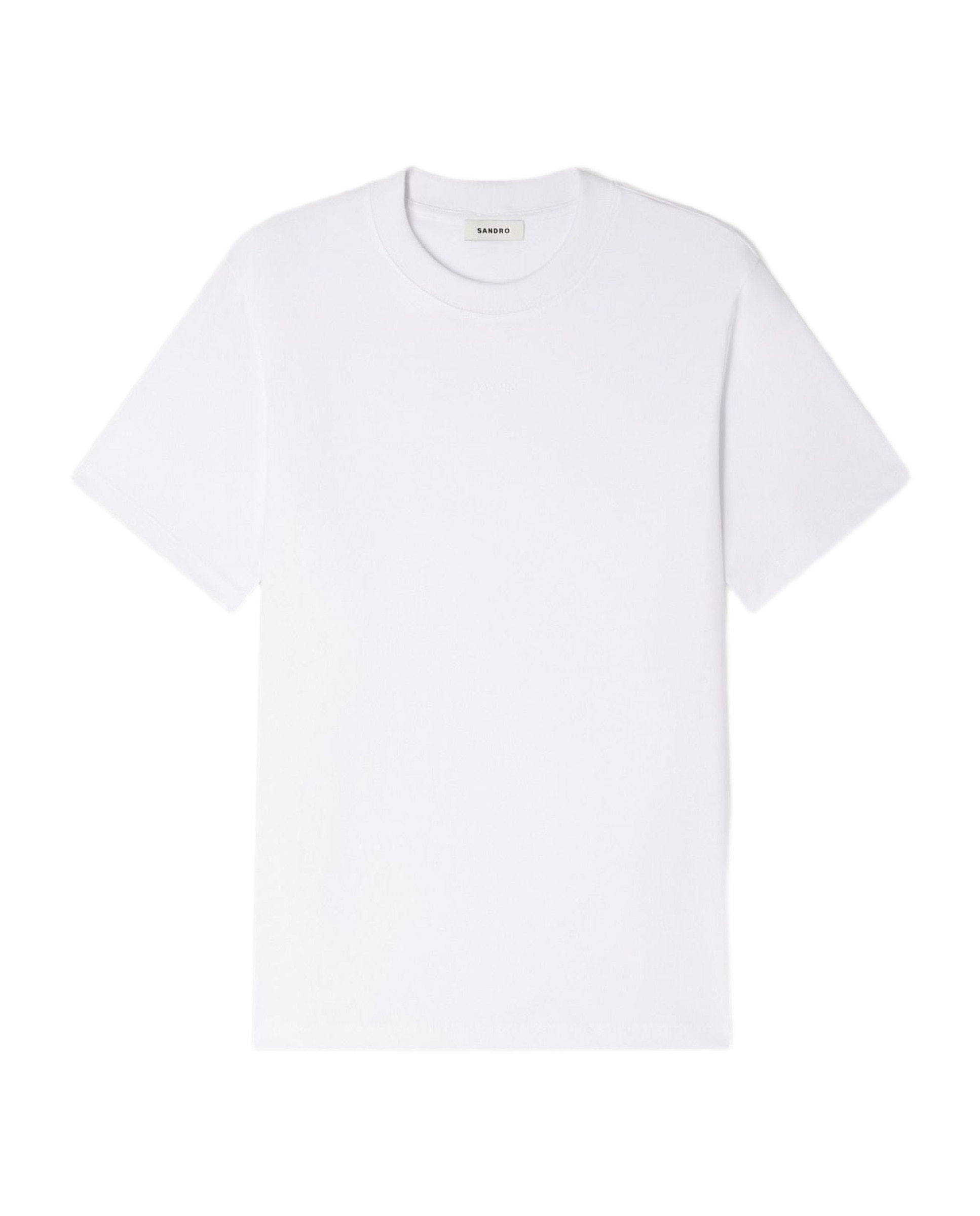 Camiseta de hombre con manga corta de algodón y cuello redondo - Sandro - Blanco Blanco-6