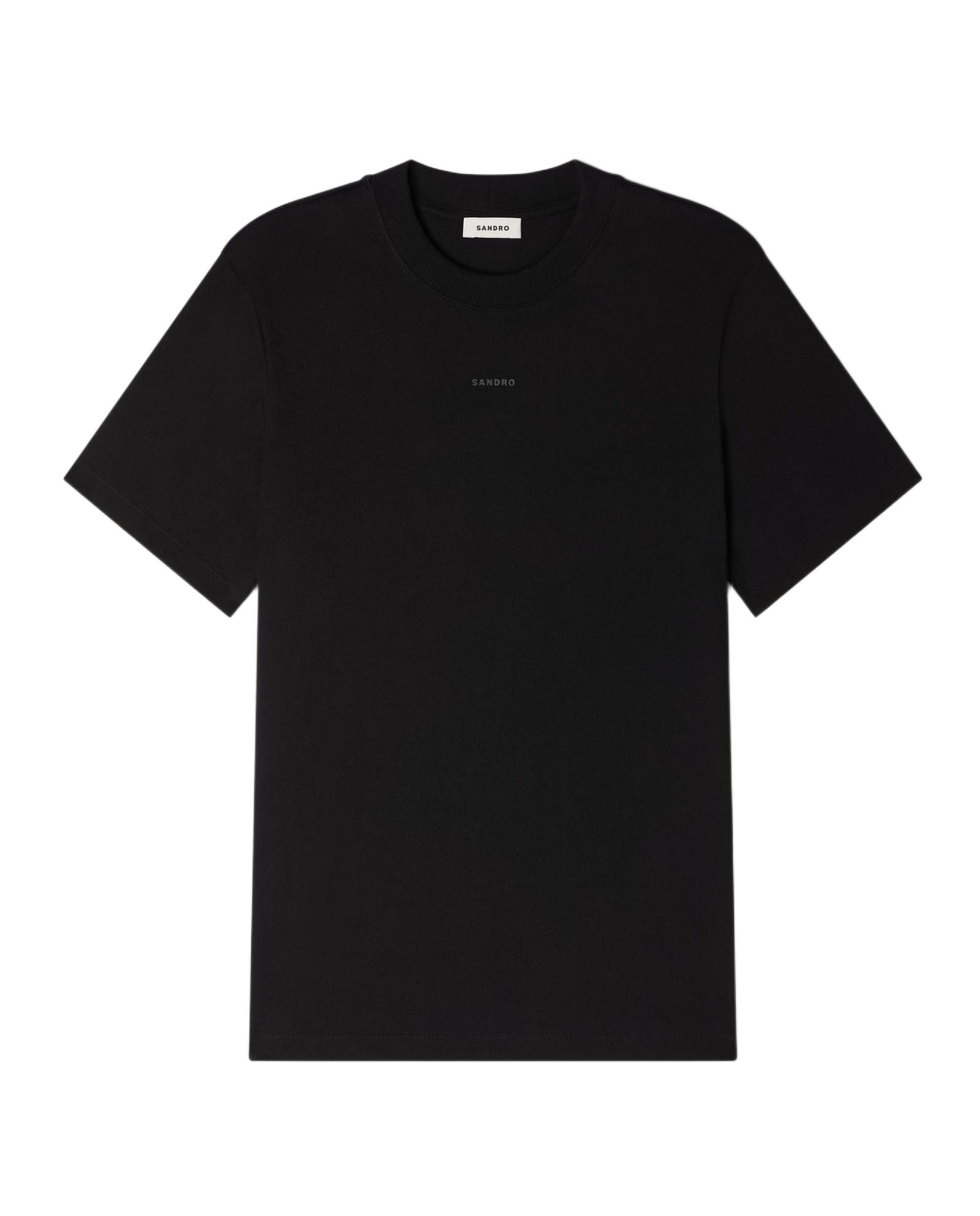 Camiseta de hombre con manga corta de algodón y cuello redondo - Sandro - Negro Negro-6