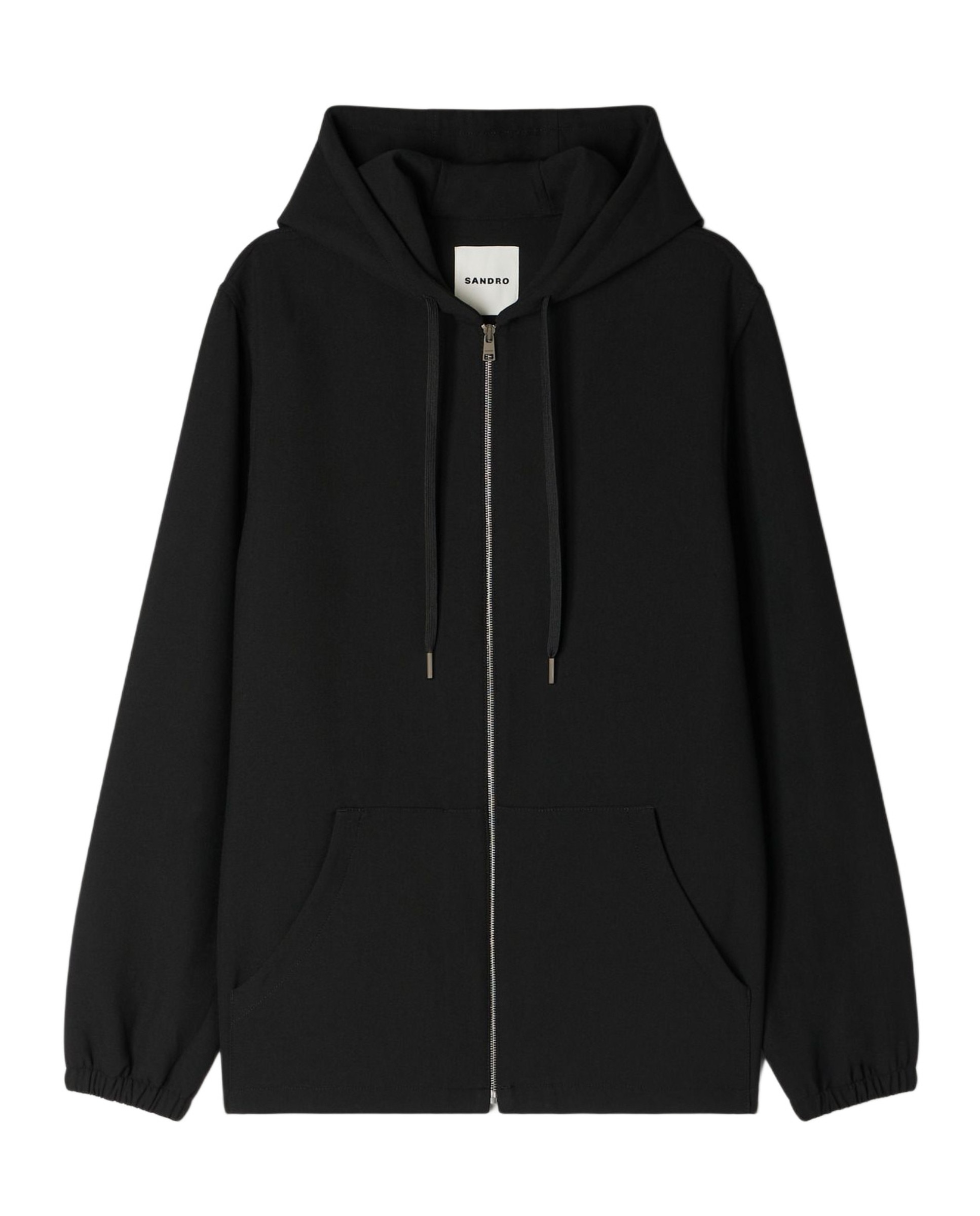 Sudadera stretch de hombre con capucha y cremallera - Sandro - Negro Negro-6