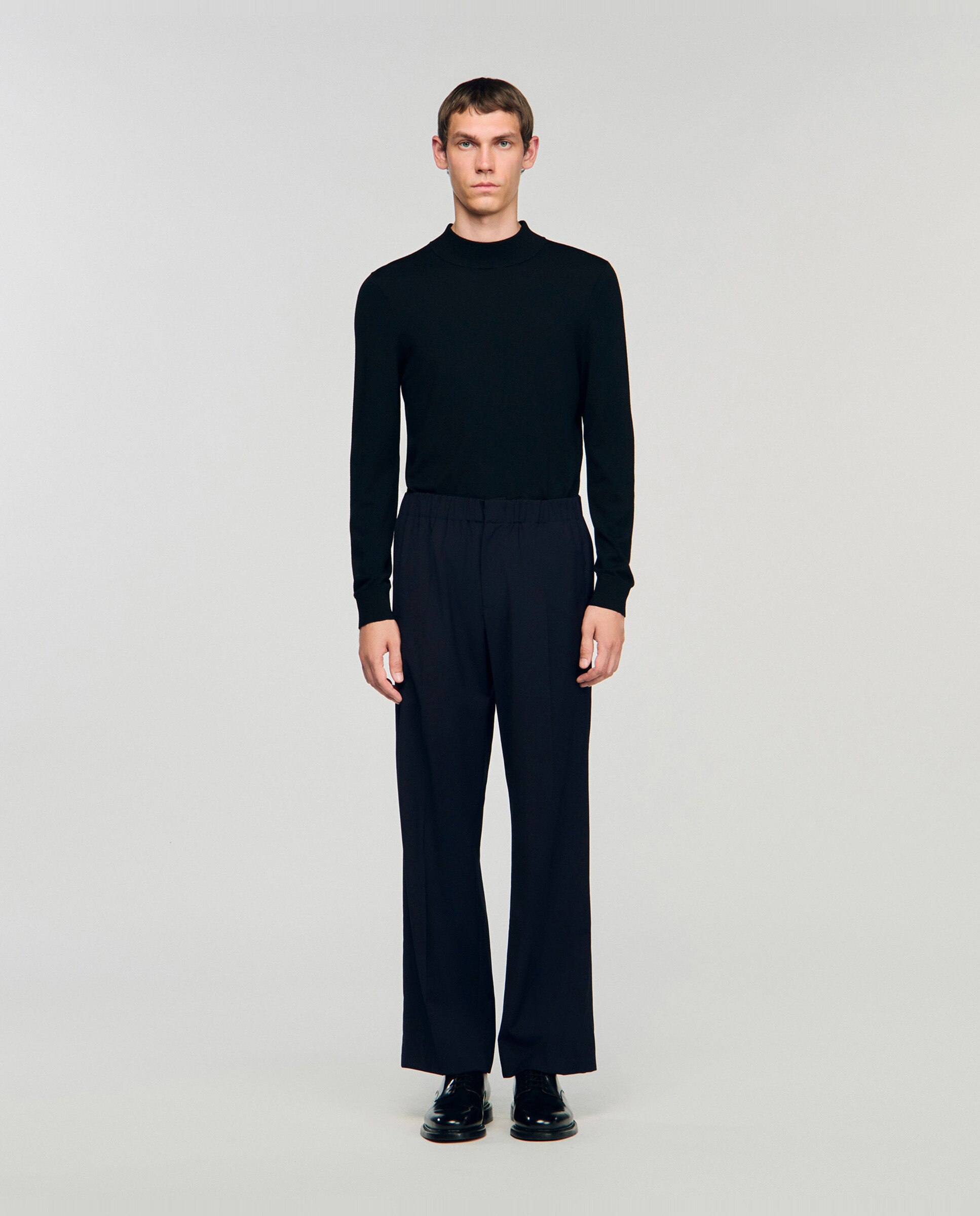 Imagen 0 de Pantalón ancho de hombre con cintura elástica Azul marino