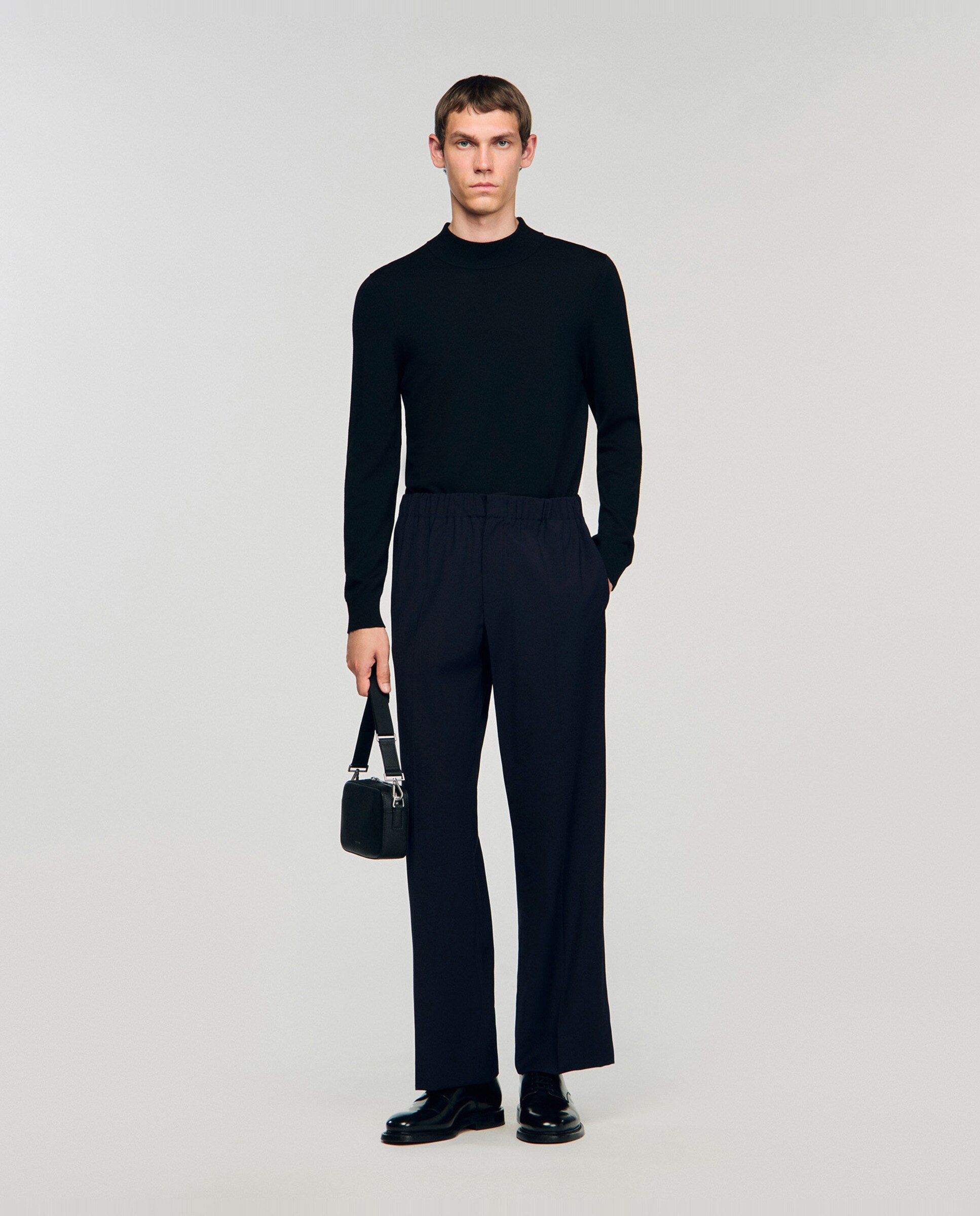 Pantalón ancho de hombre con cintura elástica - Sandro - Azul marino Azul marino-2
