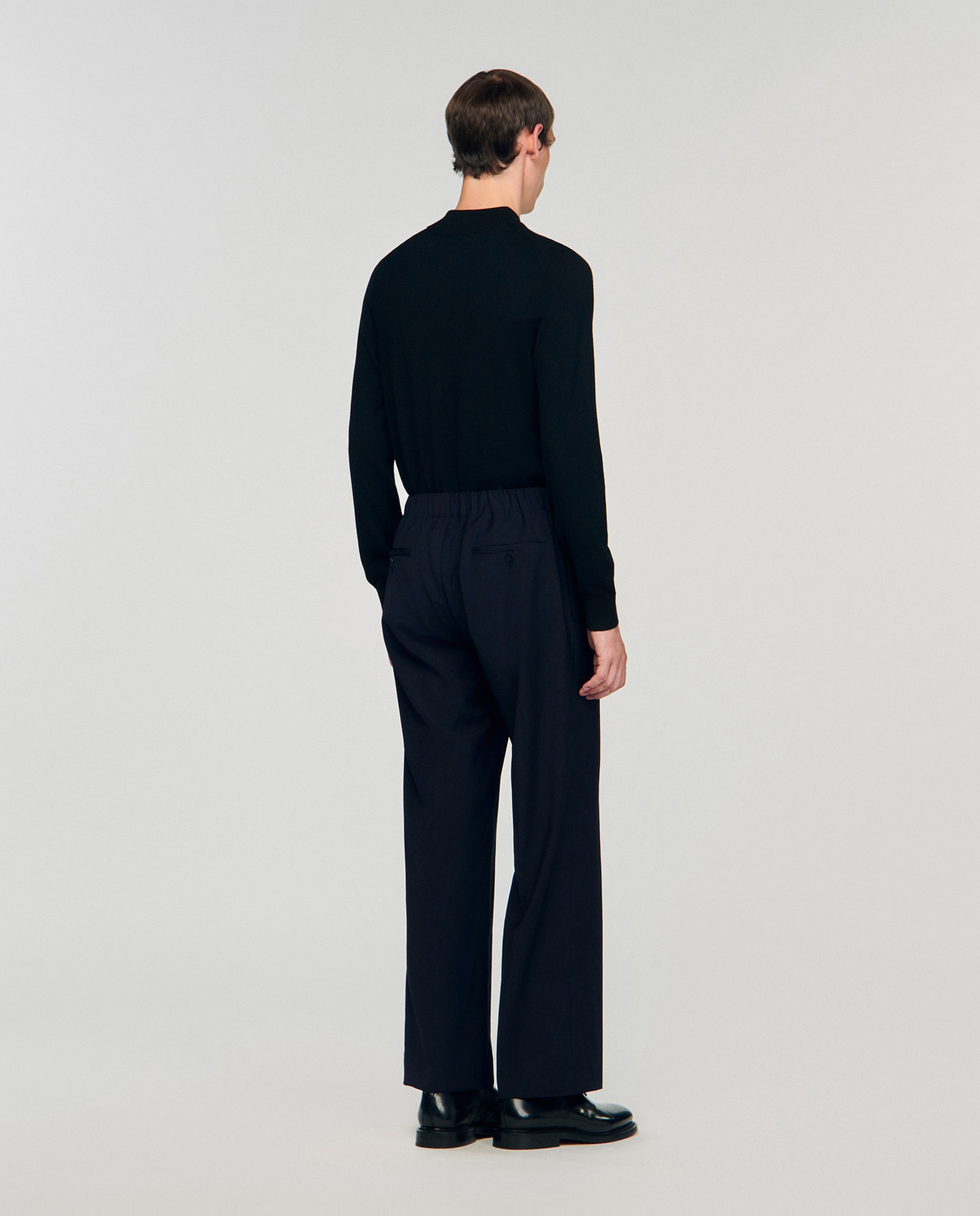Pantalón ancho de hombre con cintura elástica - Sandro - Azul marino Azul marino-4