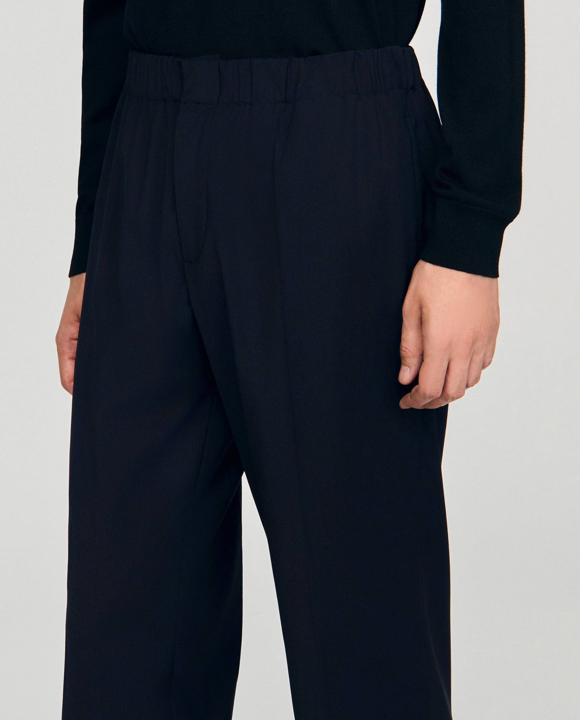 Pantalón ancho de hombre con cintura elástica - Sandro - Azul marino Azul marino-5
