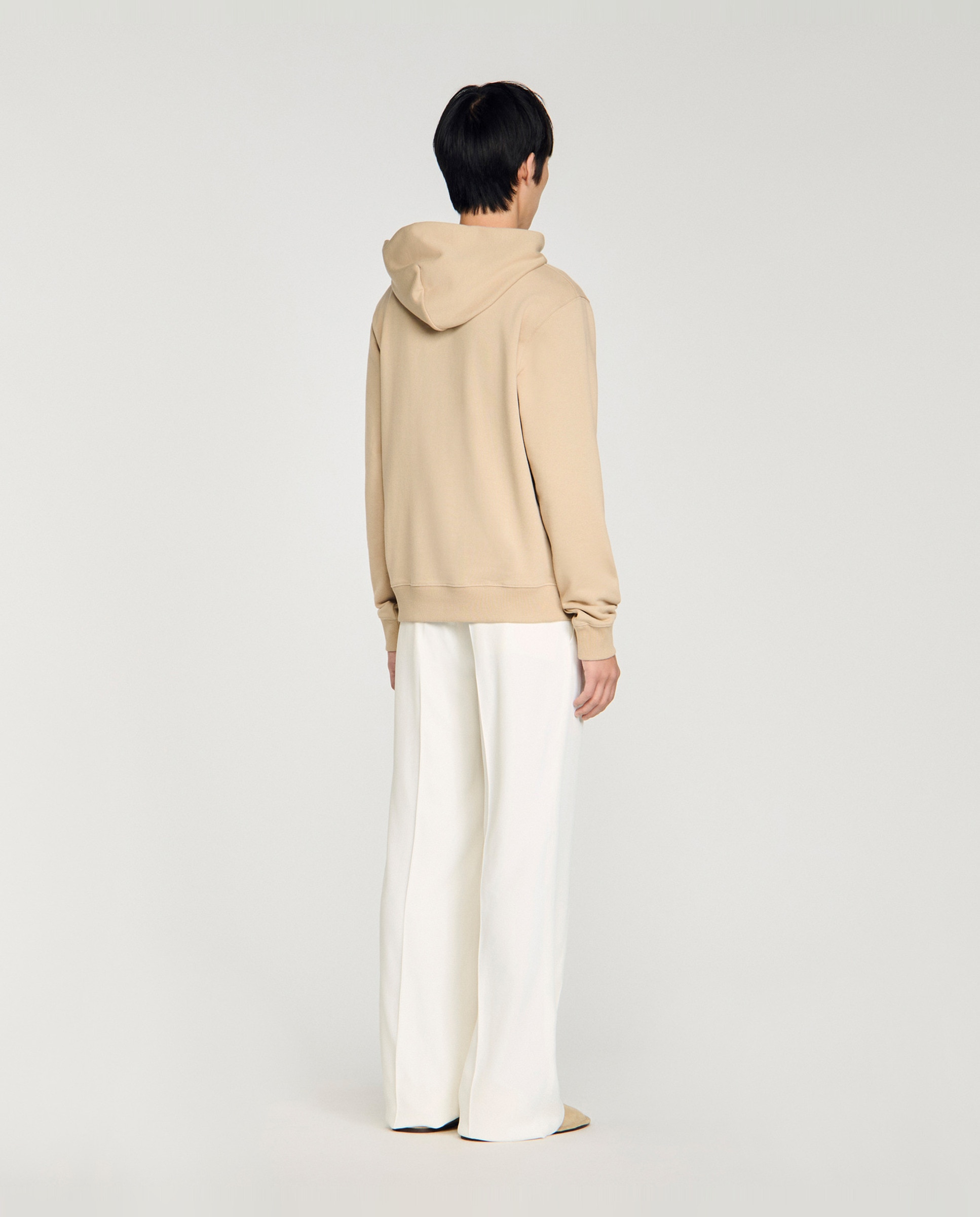 Sudadera con capucha de hombre, corte clásico, logotipo en relieve - Sandro - Beige Beige-2