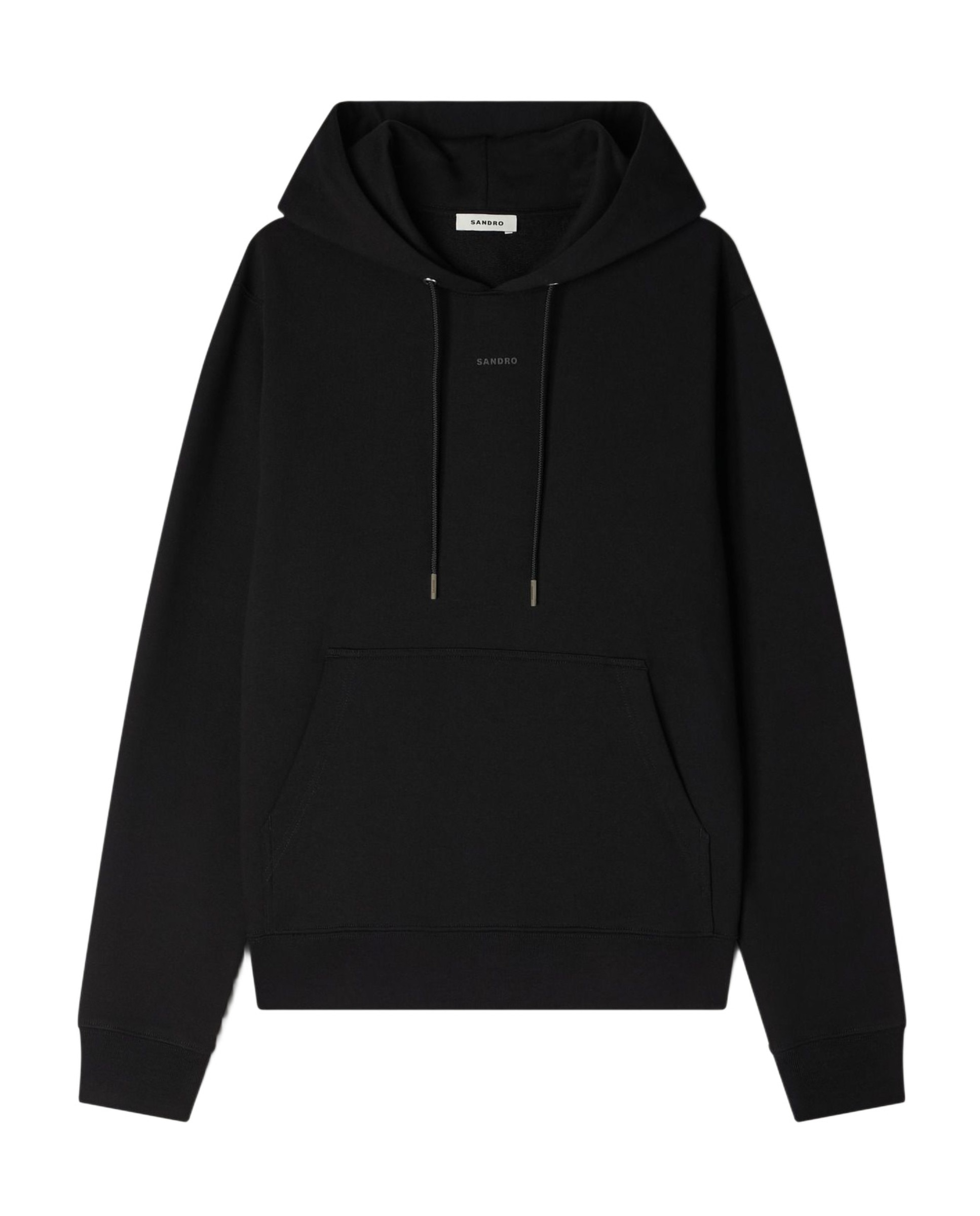 Sudadera con capucha de hombre, corte clásico, logotipo en relieve - Sandro - Negro Negro-6