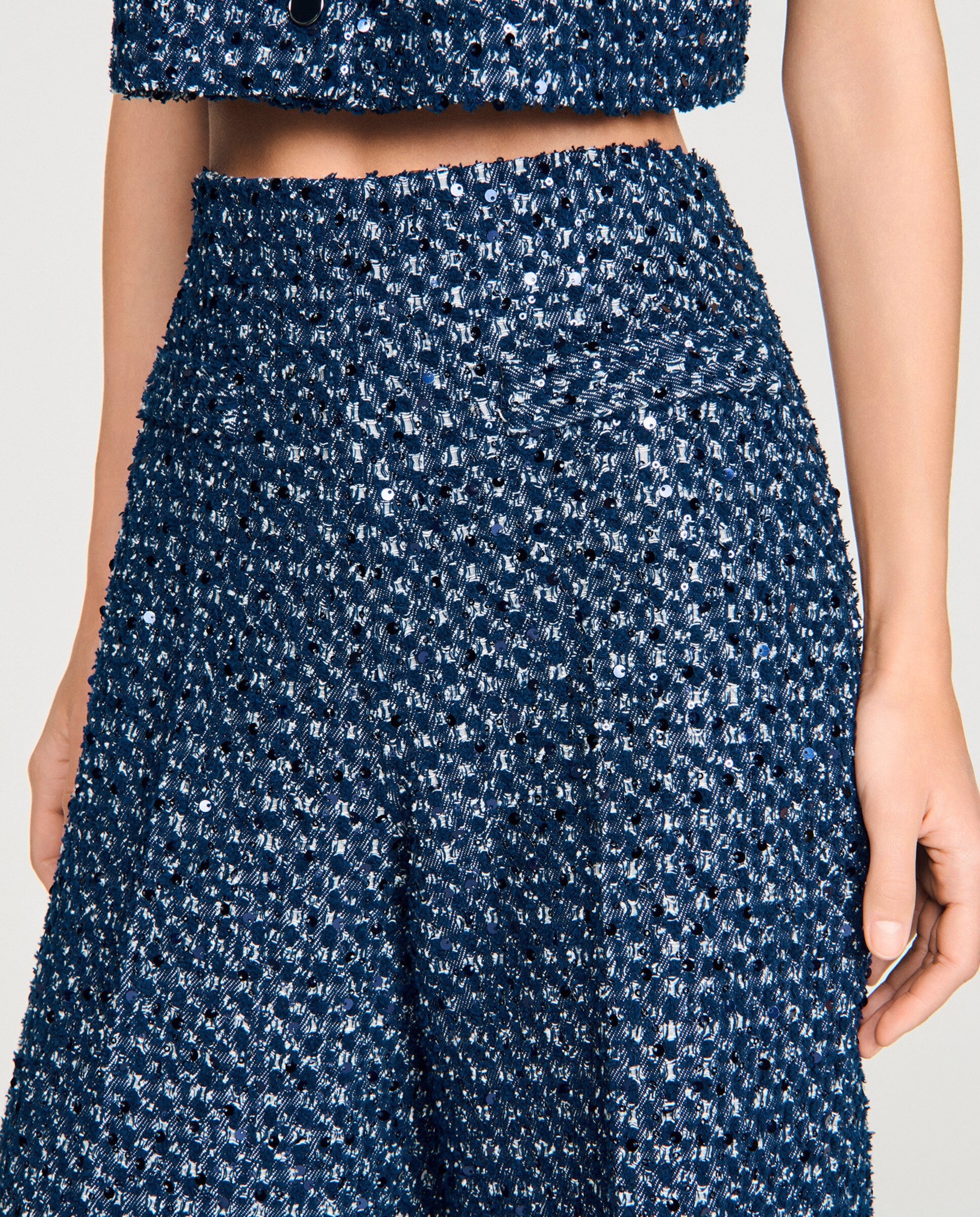 Pantalones rectos de mujer de talle alto - Sandro - Azul marino Azul marino-5