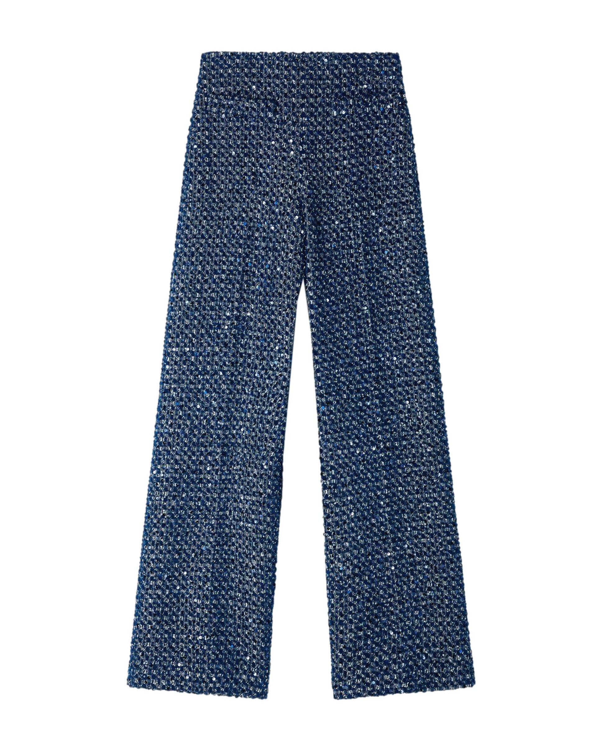 Pantalones rectos de mujer de talle alto - Sandro - Azul marino Azul marino-6