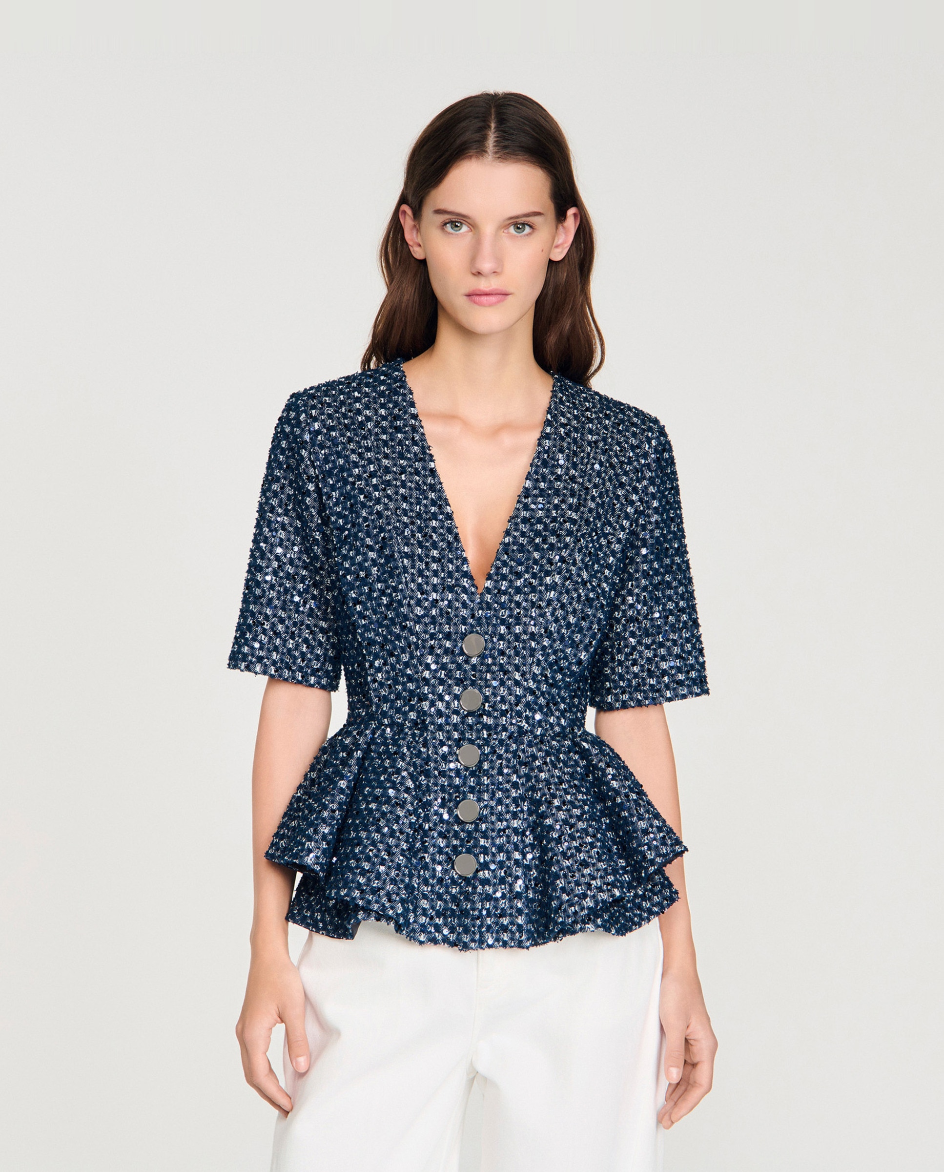 Sandro - Chaqueta de mujer con lentejuelas.
