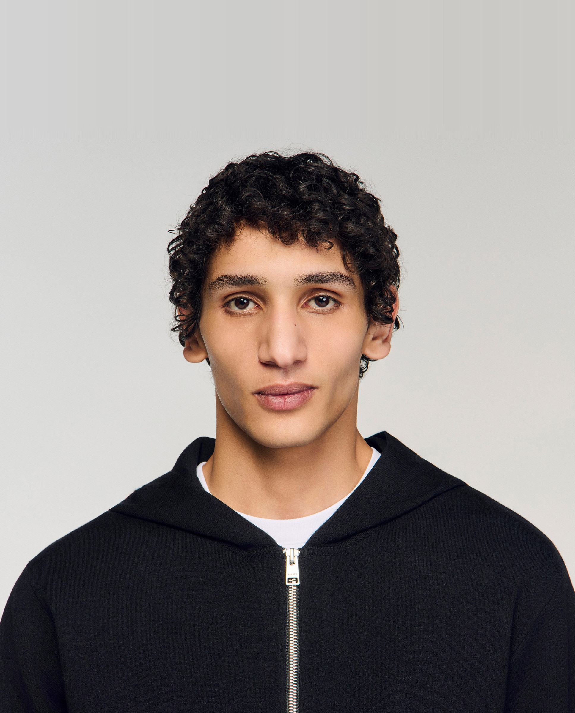 Sudadera con cremallera de hombre oversize con capucha - Sandro - Negro Negro-5