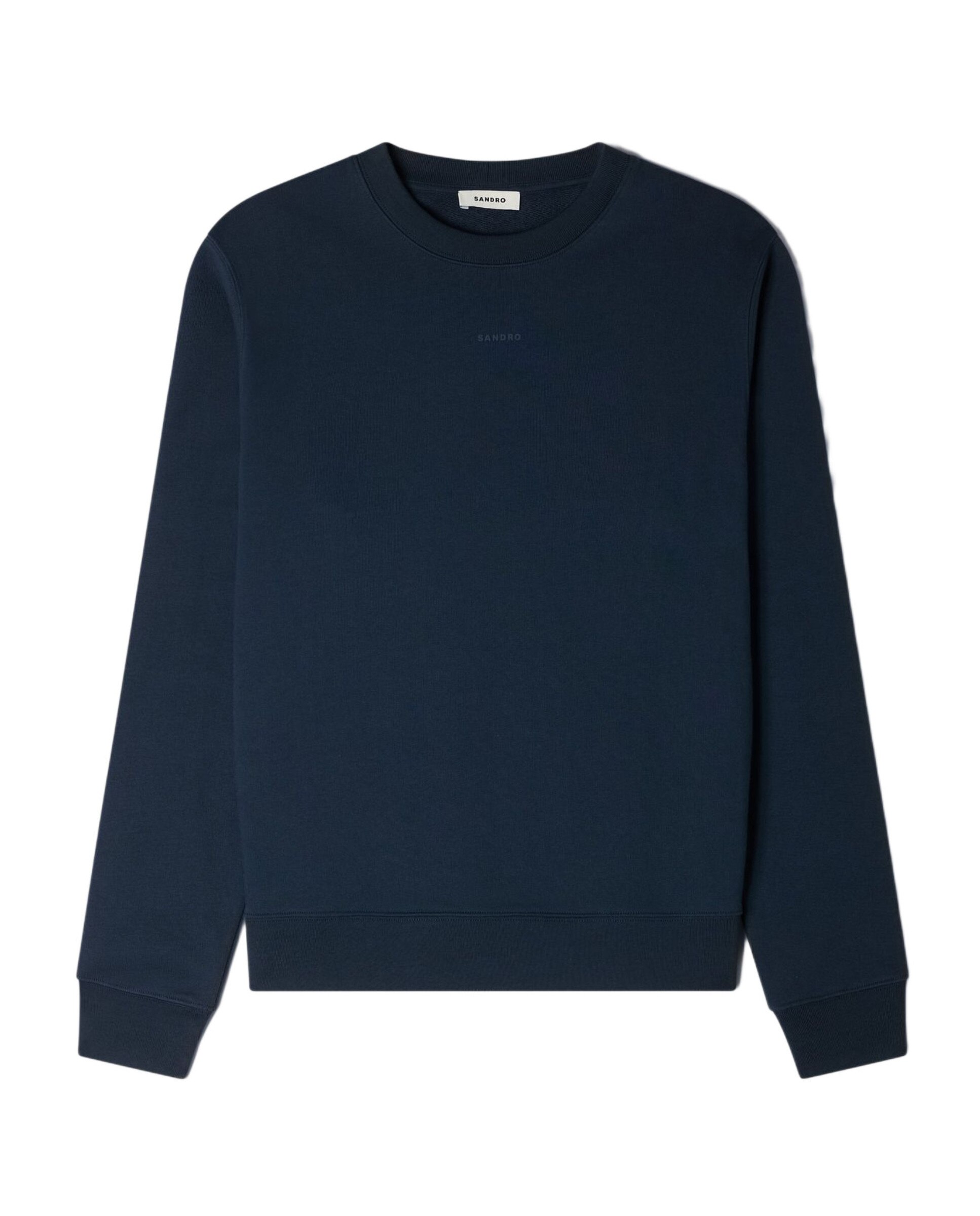 Sudadera de hombre clásico cuello redondo con logotipo en relieve - Sandro - Azul marino Azul marino-6