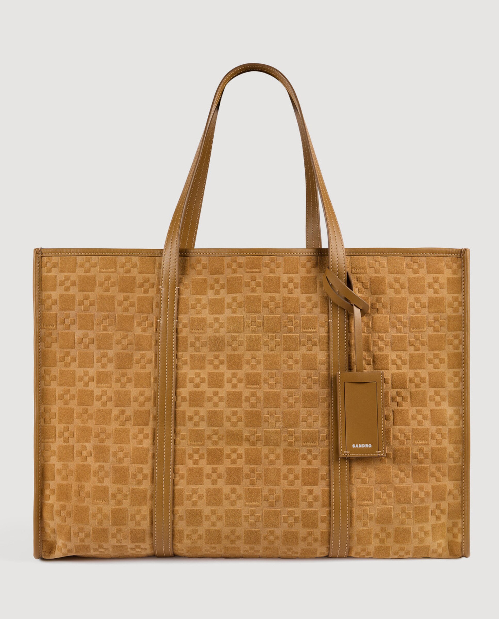 Imagen 0 de Portadocumentos de hombre de serraje grabado con cartera extraíble Camel