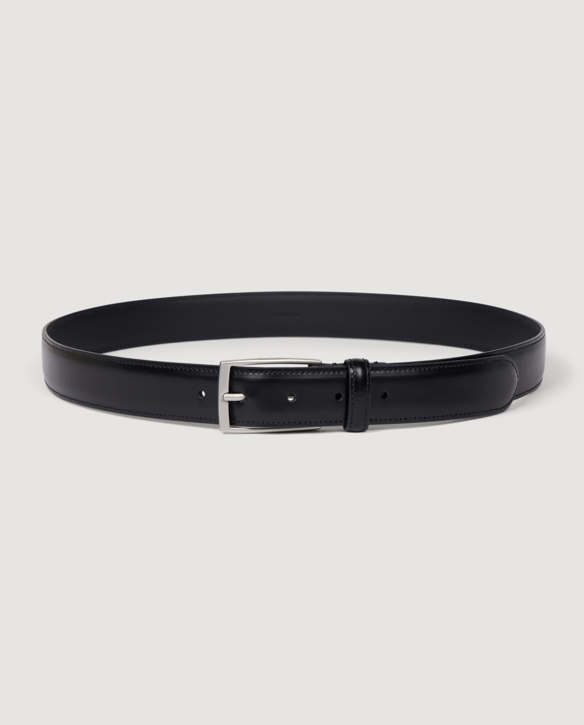 Cinturón de hombre de piel con hebilla rectangular grabada - Sandro - Negro Negro-1