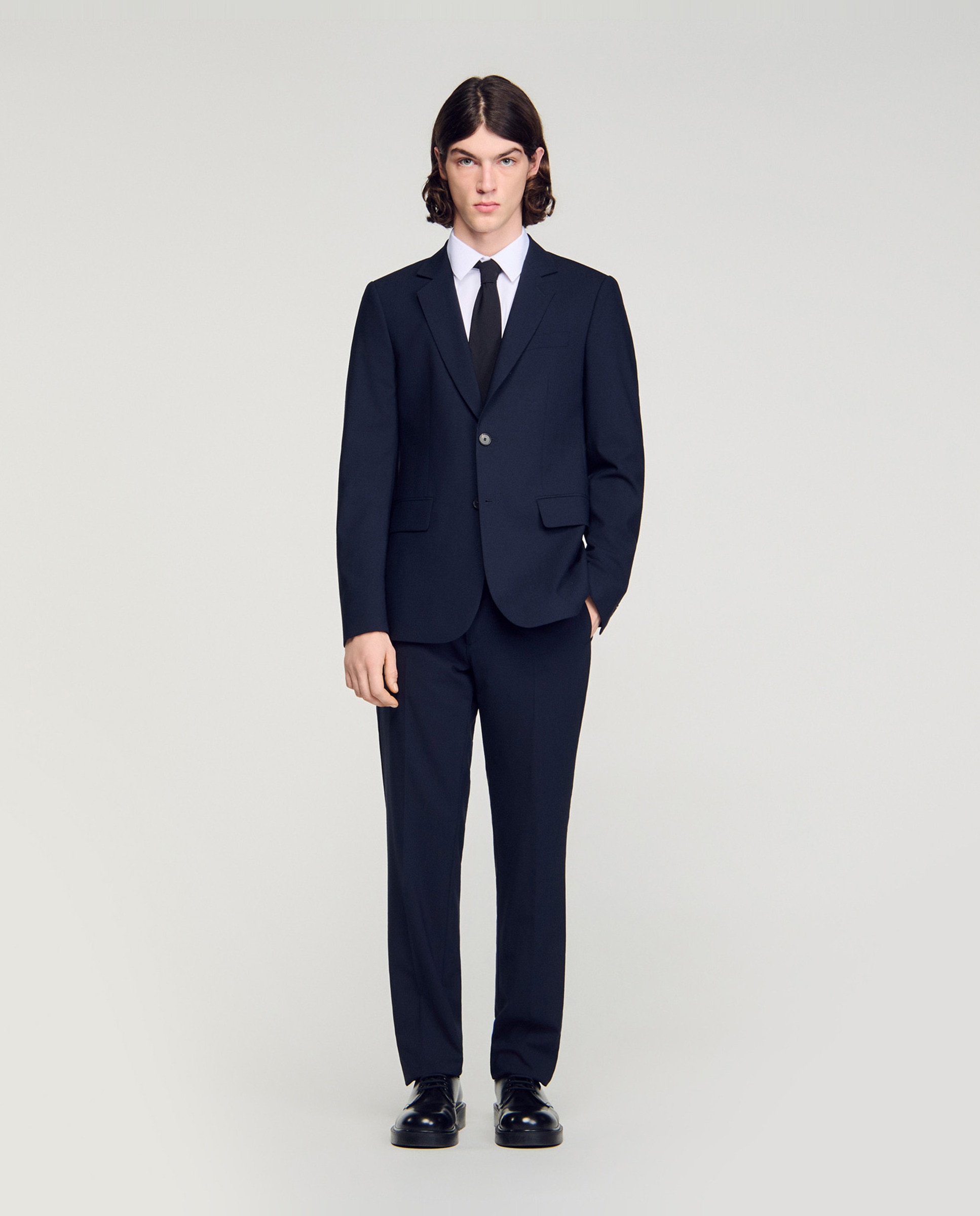 Americana de hombre corte clásico microestampado - Sandro - Azul marino Azul marino-4