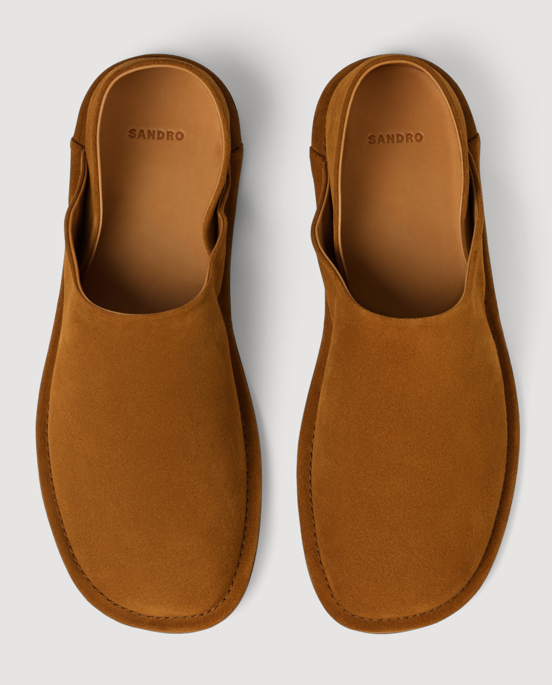 Zapatillas de casa de hombre de serraje convertibles - Sandro - Marrón oscuro Marrón oscuro-2