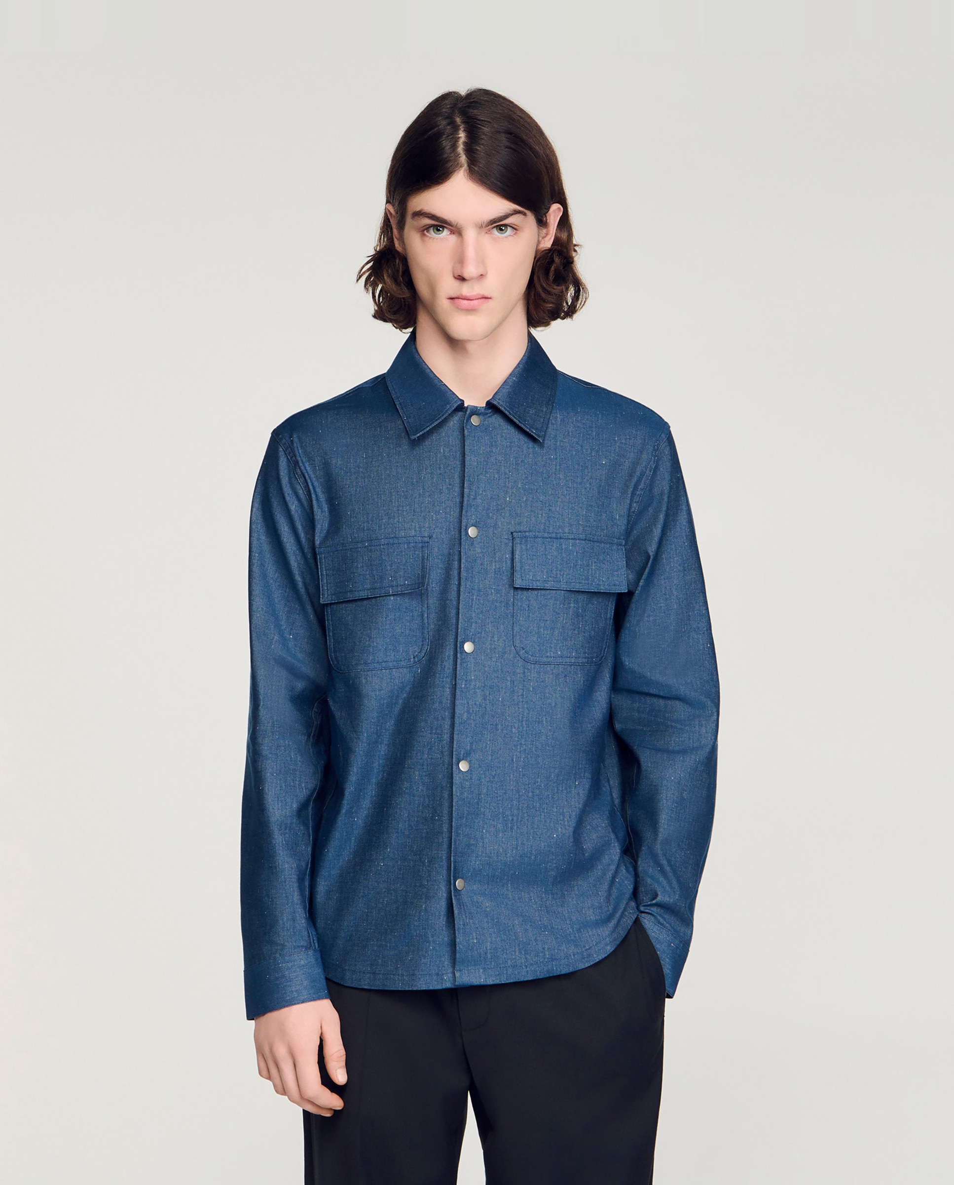 Sandro - Sobrecamisa vaquera de hombre corte recto.