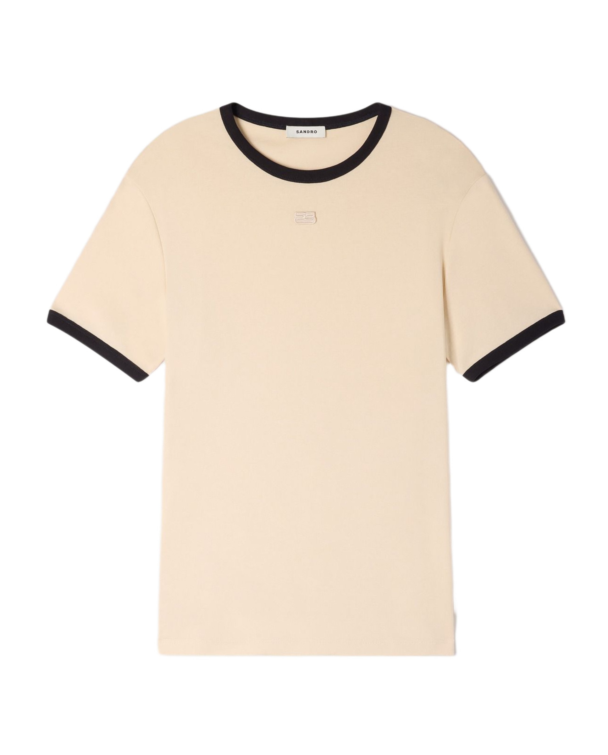 Camiseta de manga corta de hombre con parche y bordes contraste - Sandro - Arena Arena-6