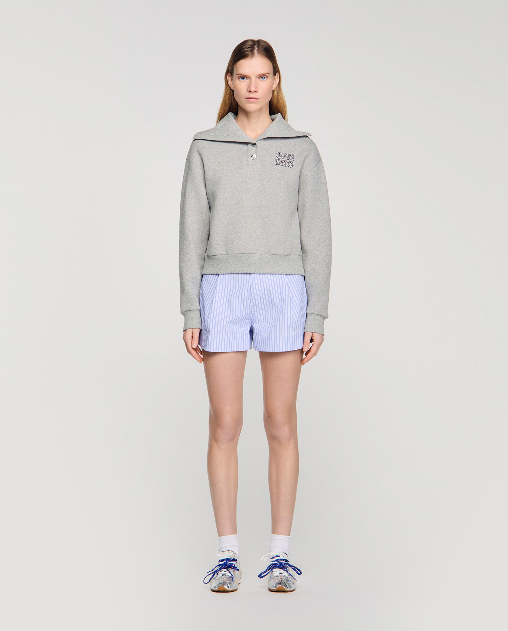 Sudadera de mujer liso - Sandro - Gris Gris-3