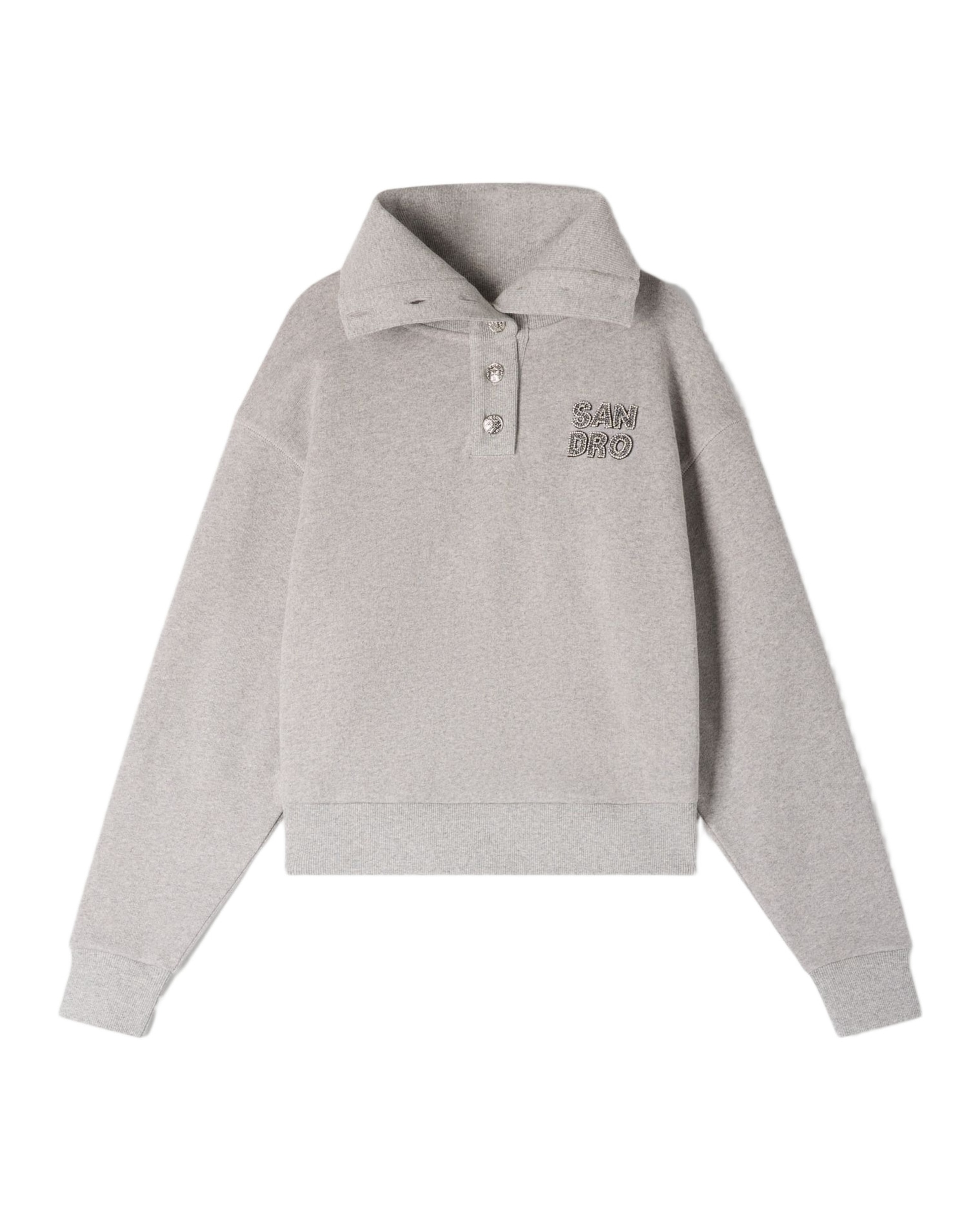 Sudadera de mujer liso - Sandro - Gris Gris-6