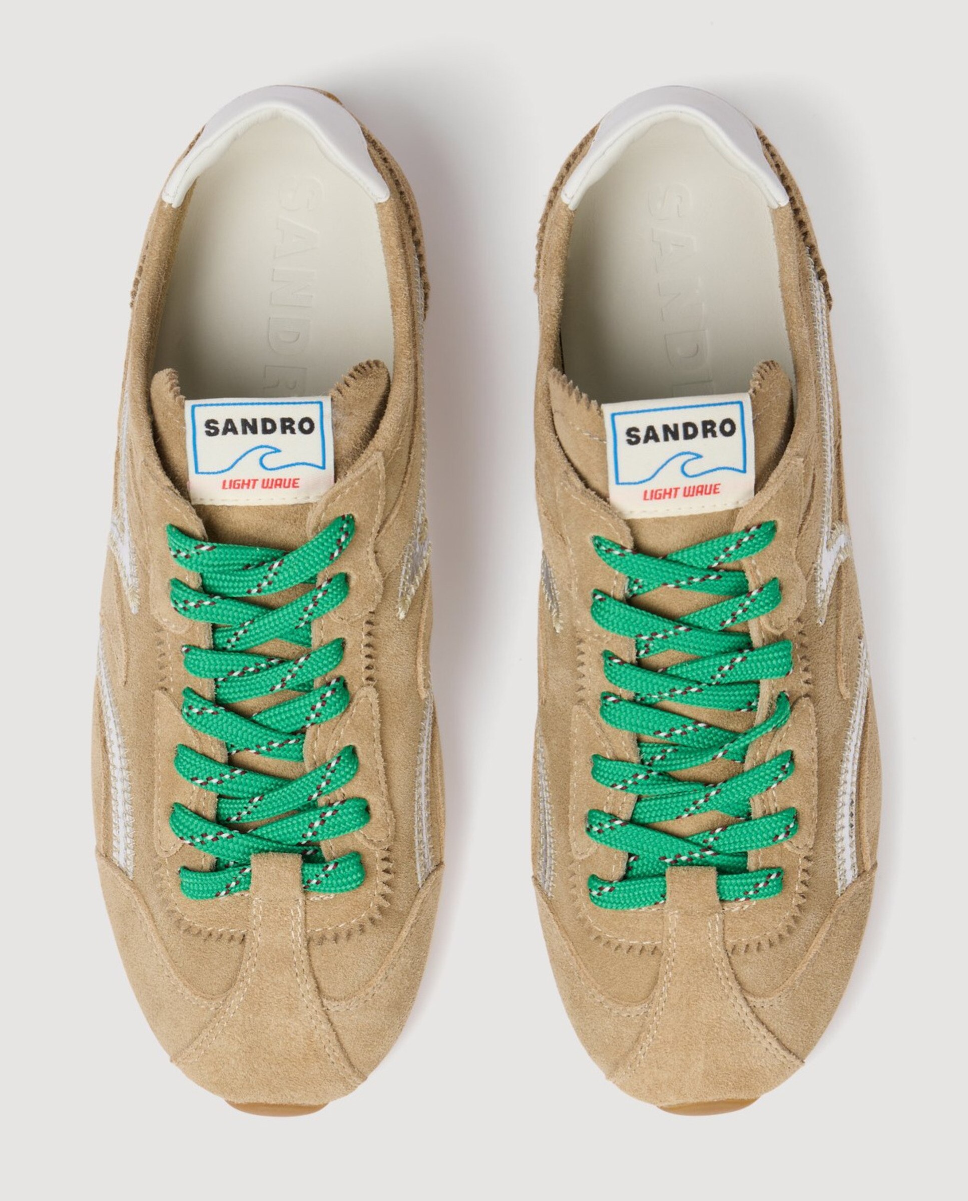 Zapatillas deportivas de mujer de ante con onda - Sandro - Beige Beige-6