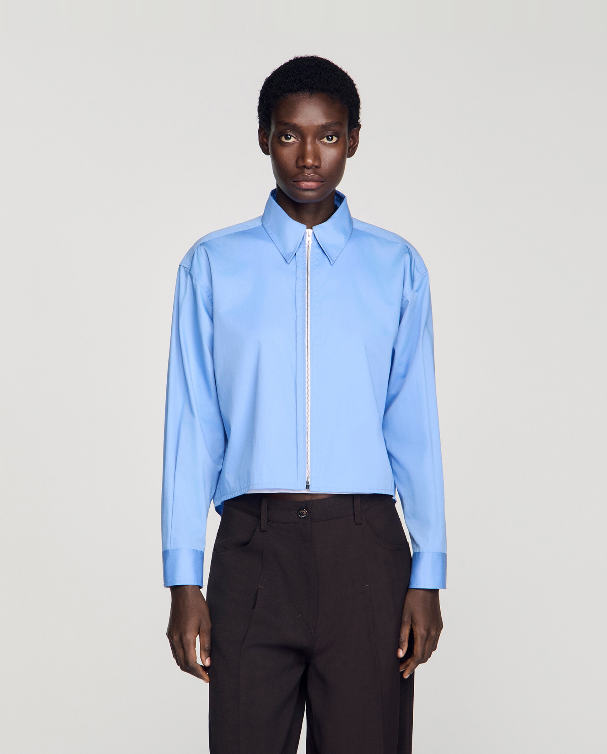 Sandro - Camisa de mujer larga liso.