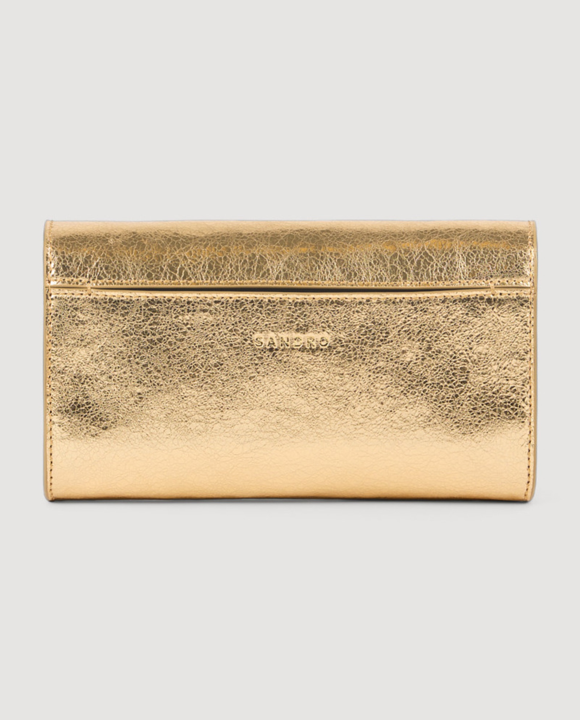 Cartera de mano de mujer pequeña con cierre torniquete - Sandro - Oro Oro-3