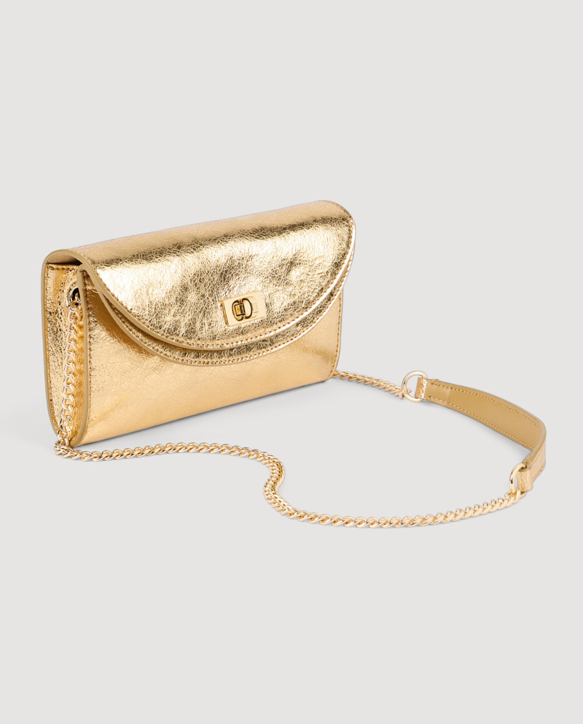 Cartera de mano de mujer pequeña con cierre torniquete - Sandro - Oro Oro-2