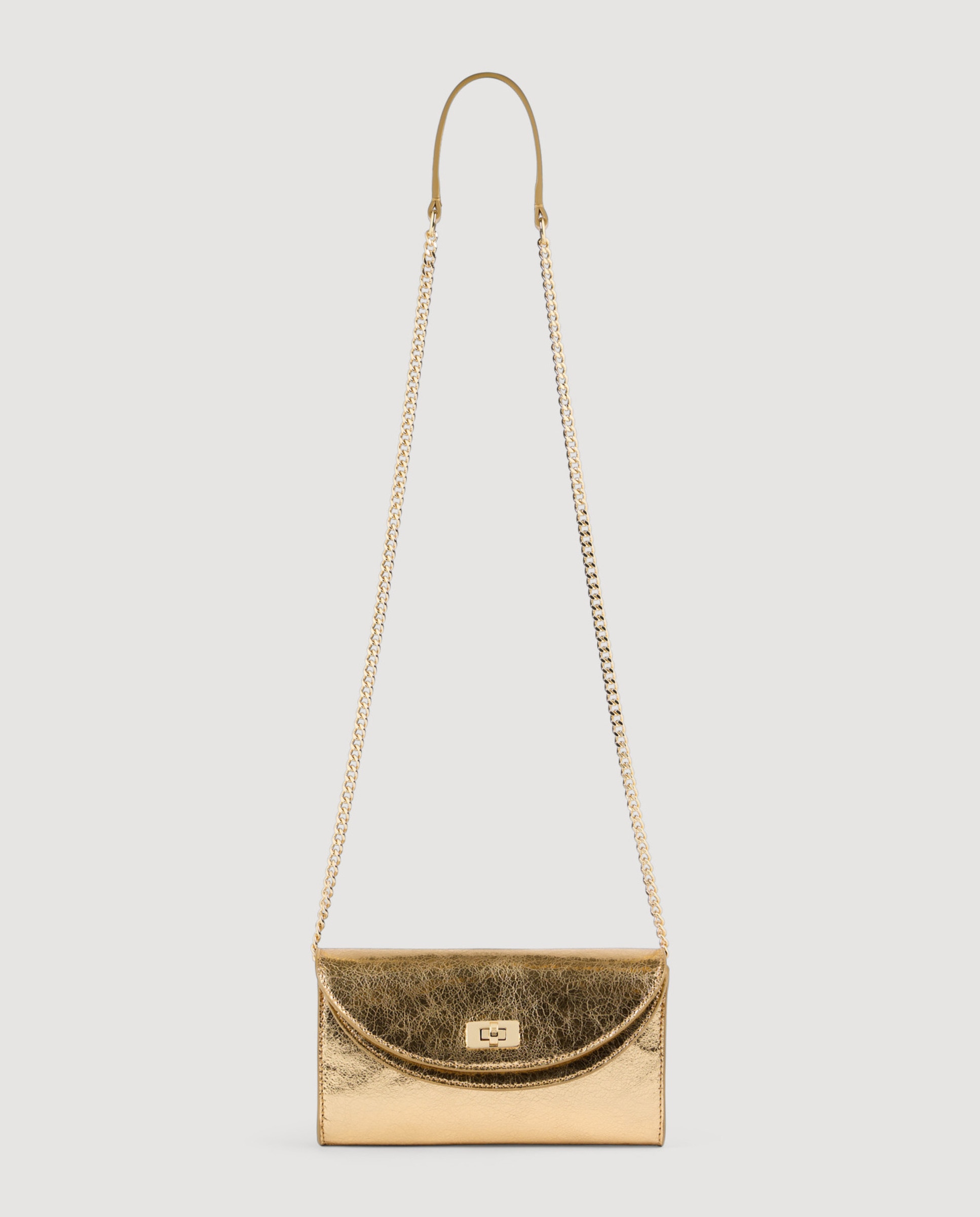 Cartera de mano de mujer pequeña con cierre torniquete - Sandro - Oro Oro-5
