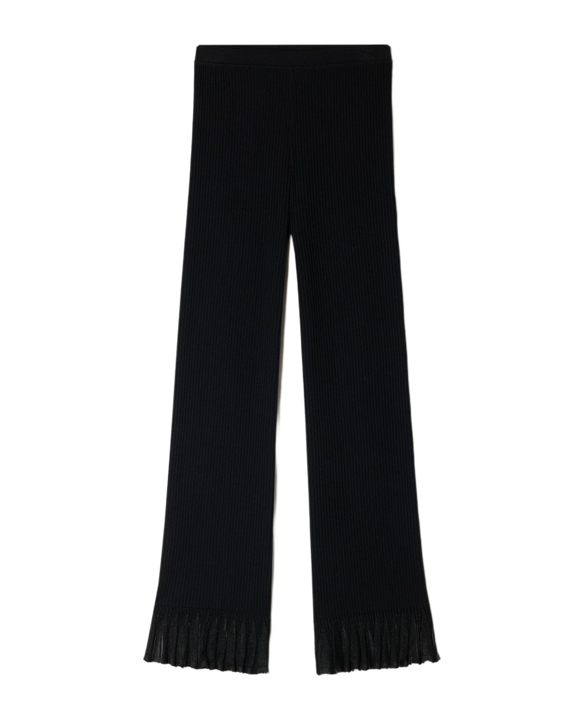 Pantalón de mujer recto con volantes - Sandro - Negro Negro-6