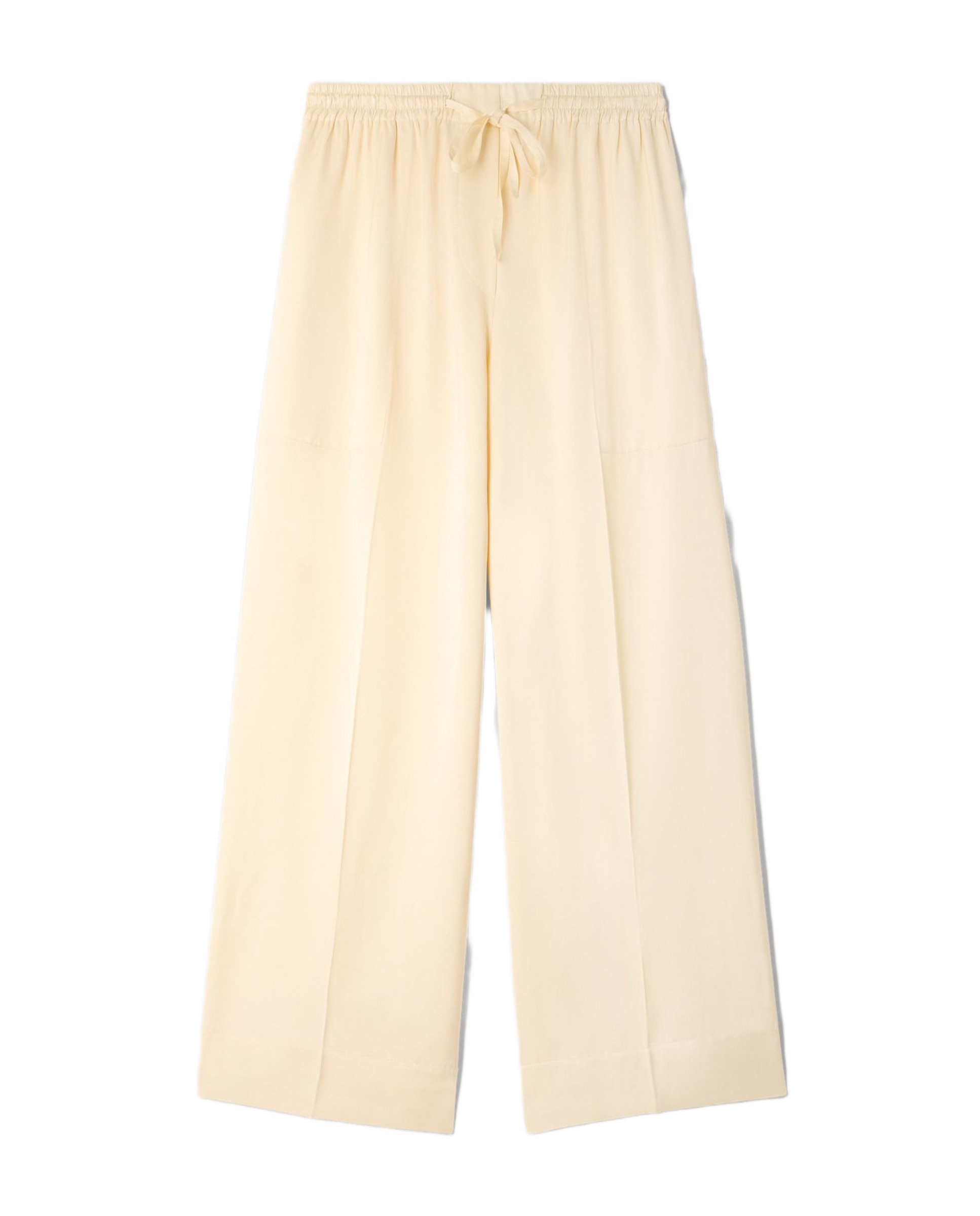 Pantalones anchos de mujer satinados fluidos - Sandro - Amarillo Amarillo-6