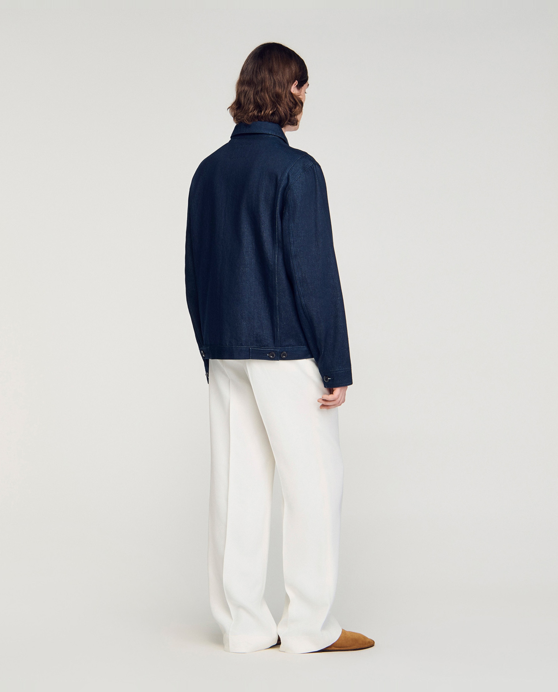 Imagen 2 de Cazadora vaquera de hombre worker denim crudo - Sandro - Azul marino Azul marino