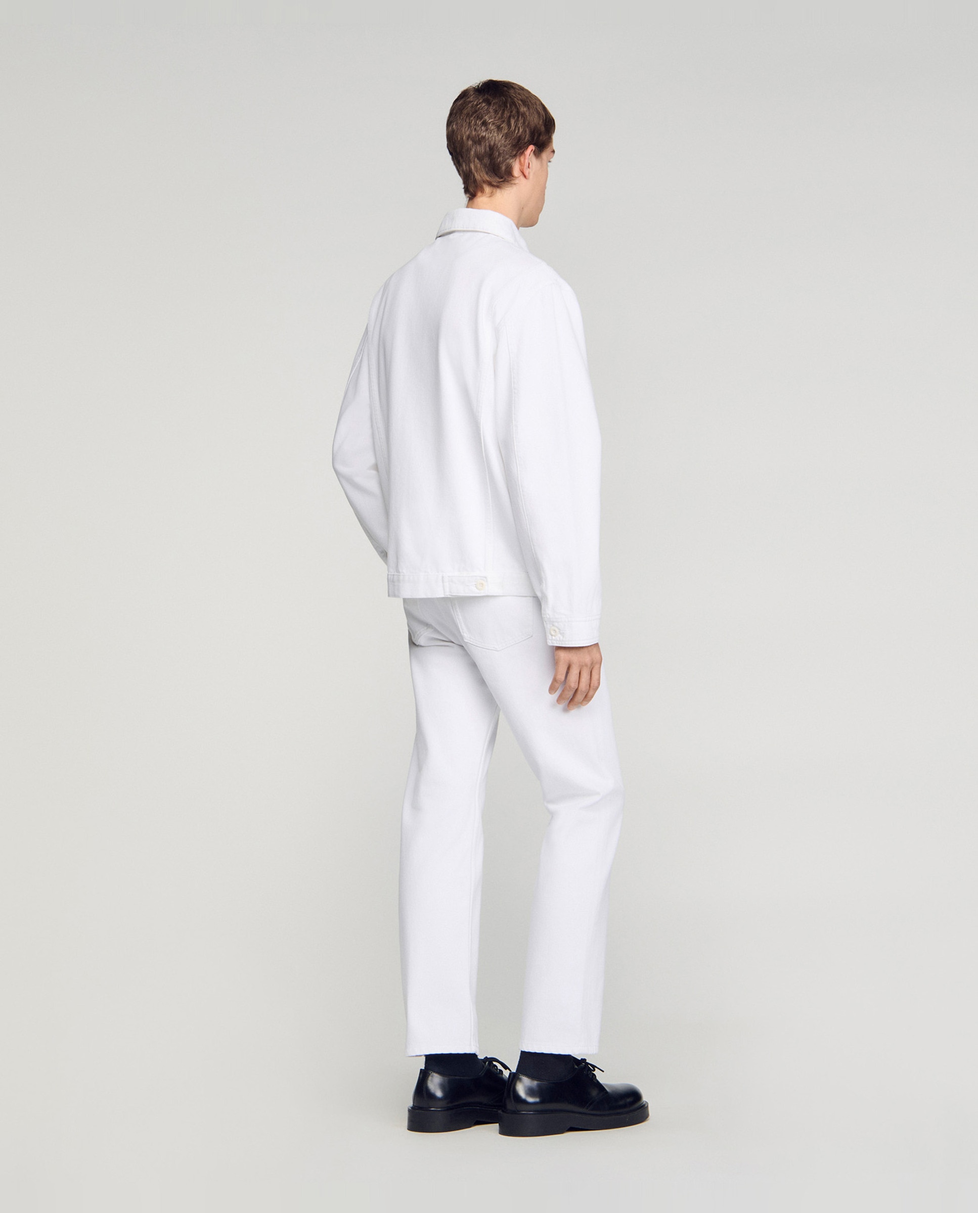 Cazadora vaquera de hombre estilo worker en bruto - Sandro - Blanco Blanco-2