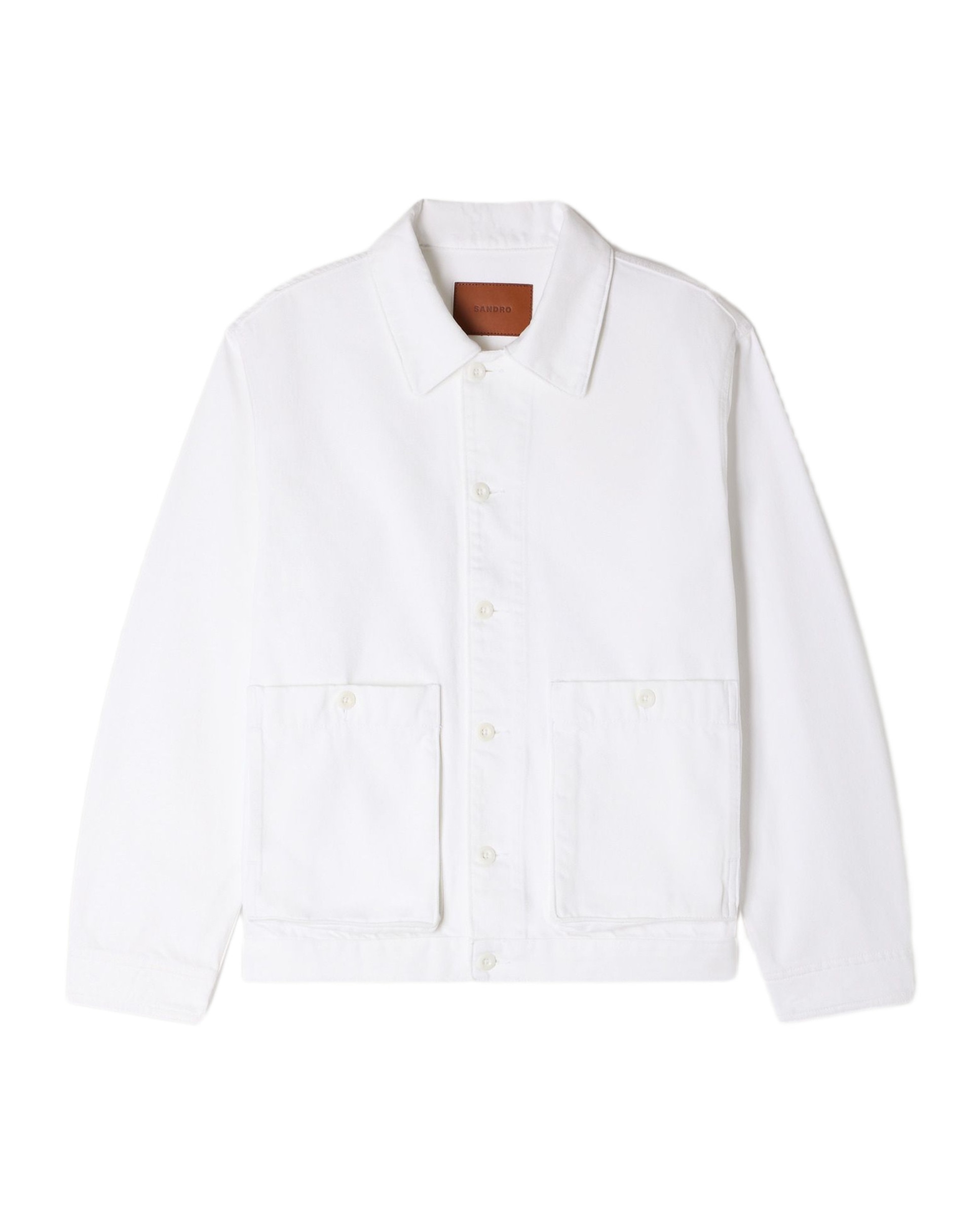 Cazadora vaquera de hombre estilo worker en bruto - Sandro - Blanco Blanco-6