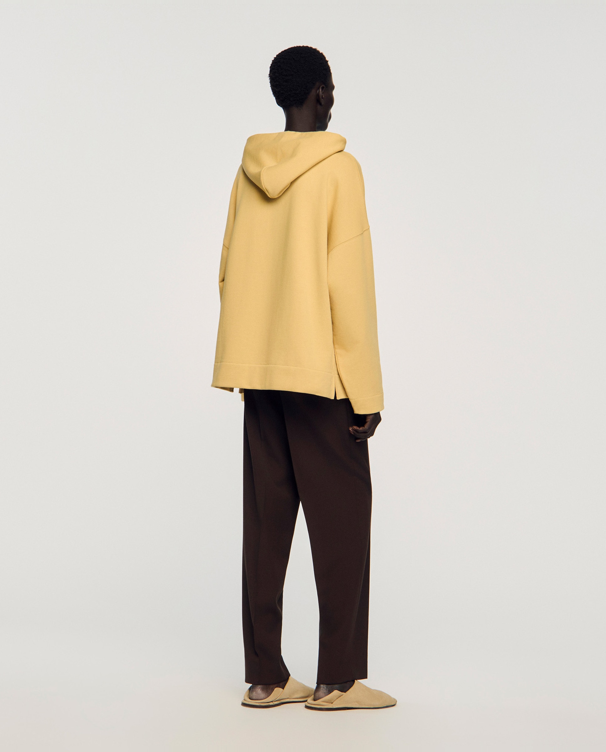 Sudadera con capucha de hombre de algodón oversize con flor de ganchillo - Sandro - Amarillo Amarillo-2