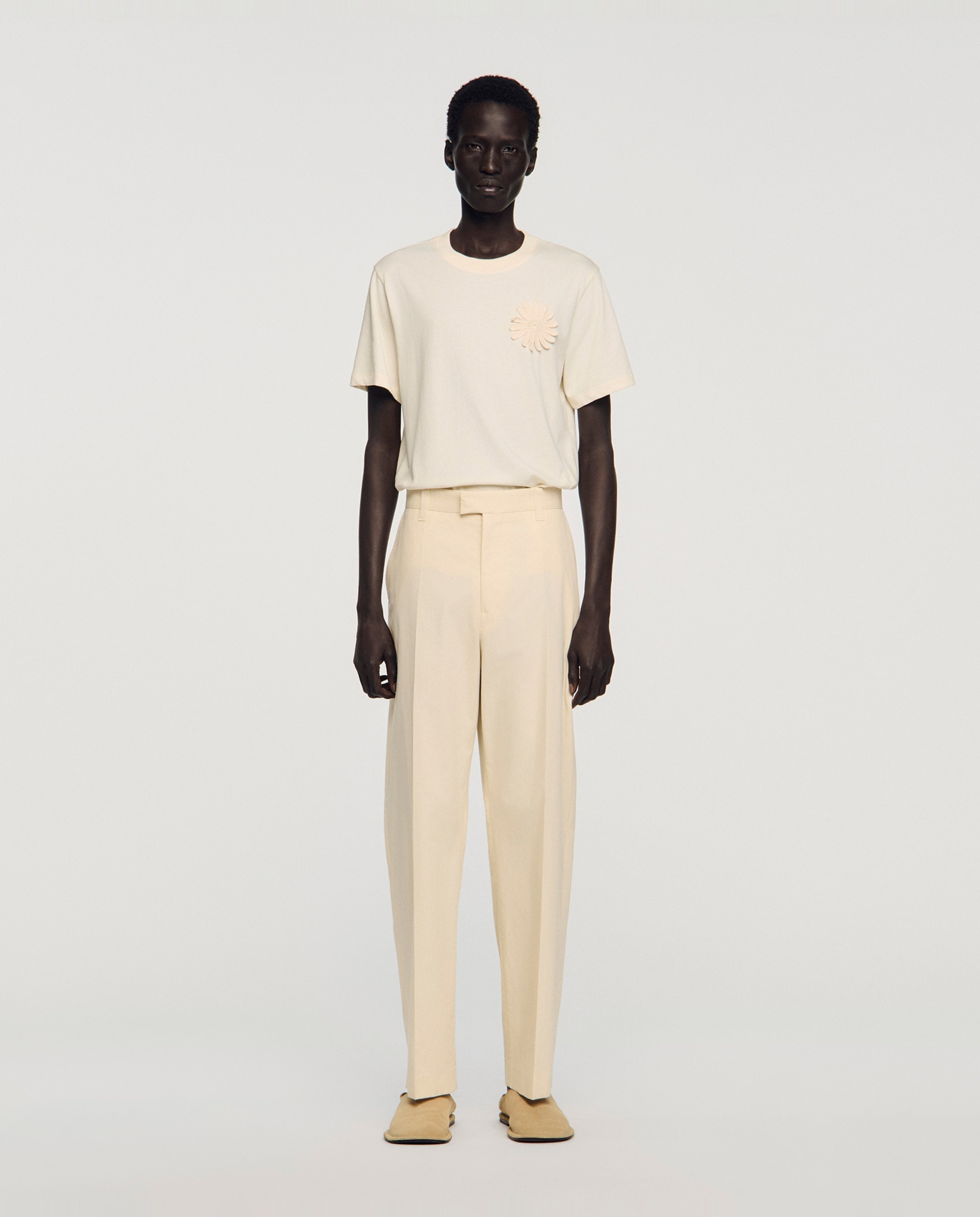 Sandro - Pantalones de vestir de hombre anchos de algodón.