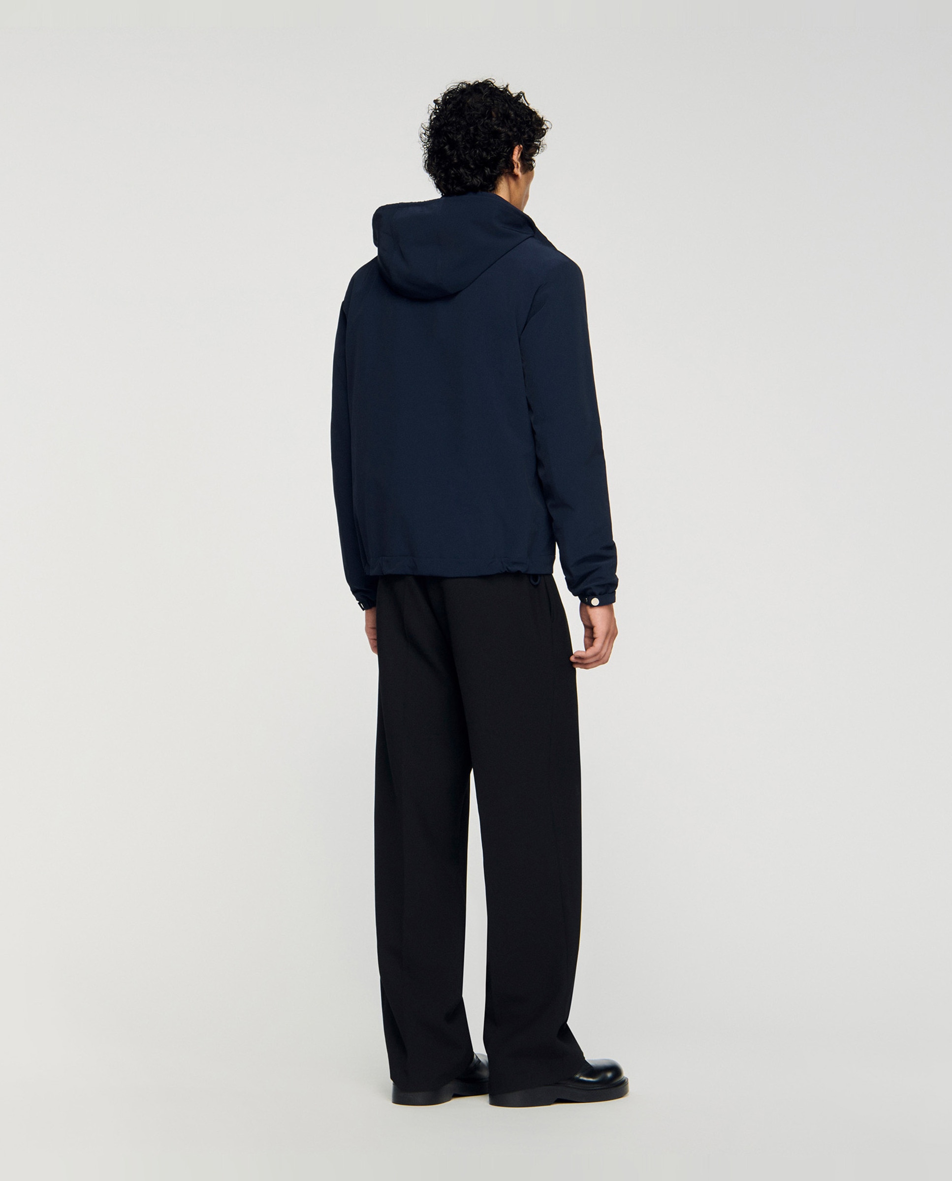 Cazadora bomber de hombre con cremallera y capucha - Sandro - Azul marino Azul marino-2