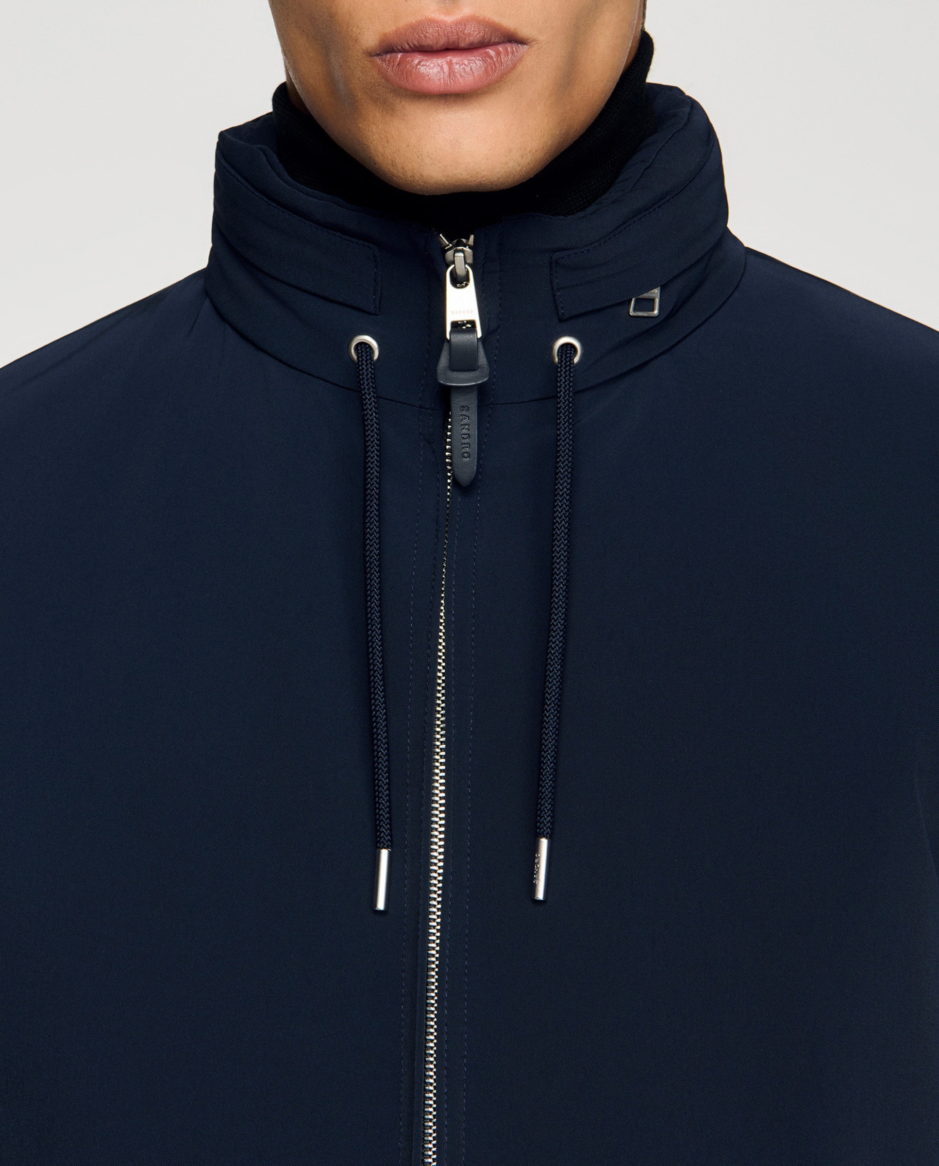 Cazadora bomber de hombre con cremallera y capucha - Sandro - Azul marino Azul marino-5